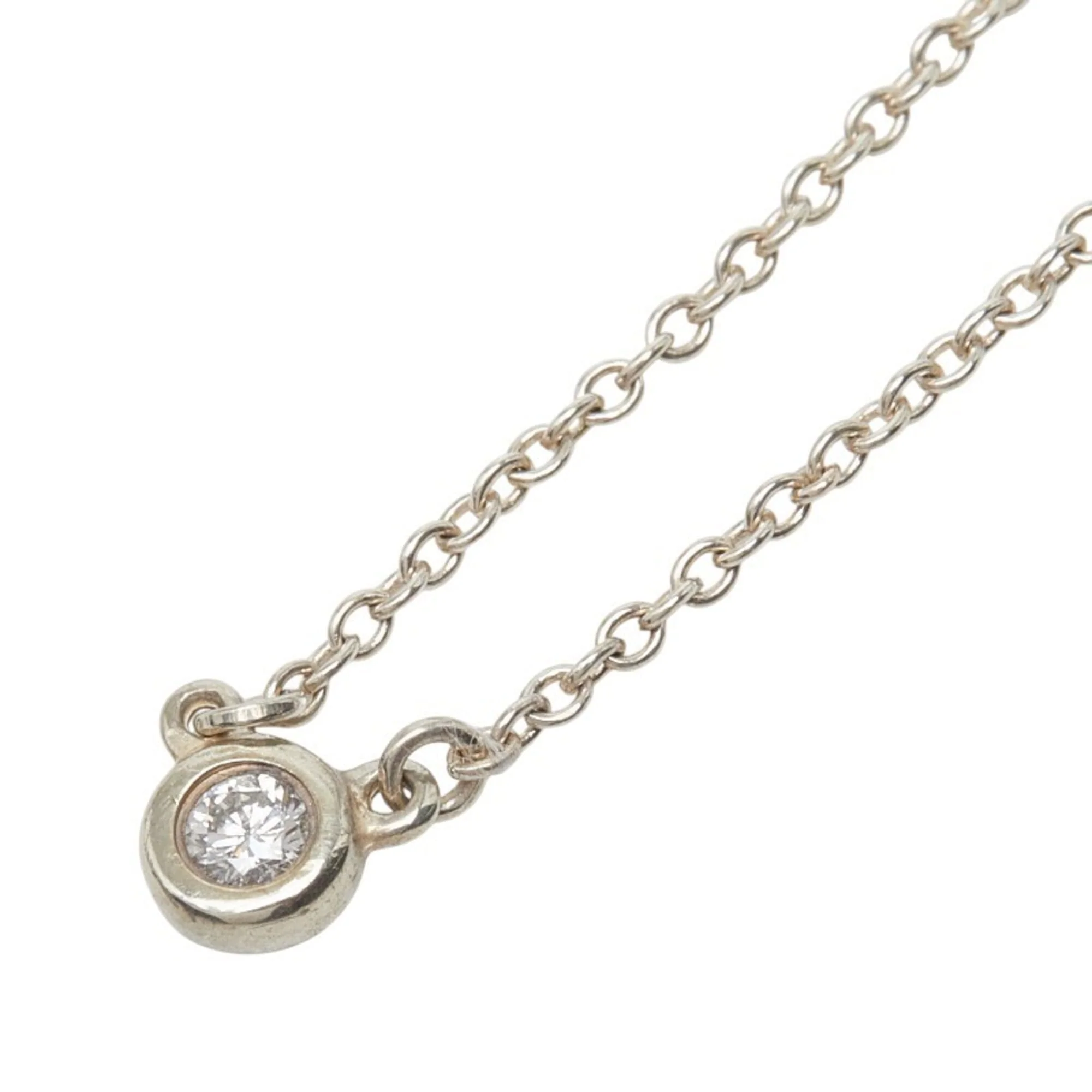 Elsa Peretti Diamonds By The Yard Pendant Necklace Sterling Silver and Diamond