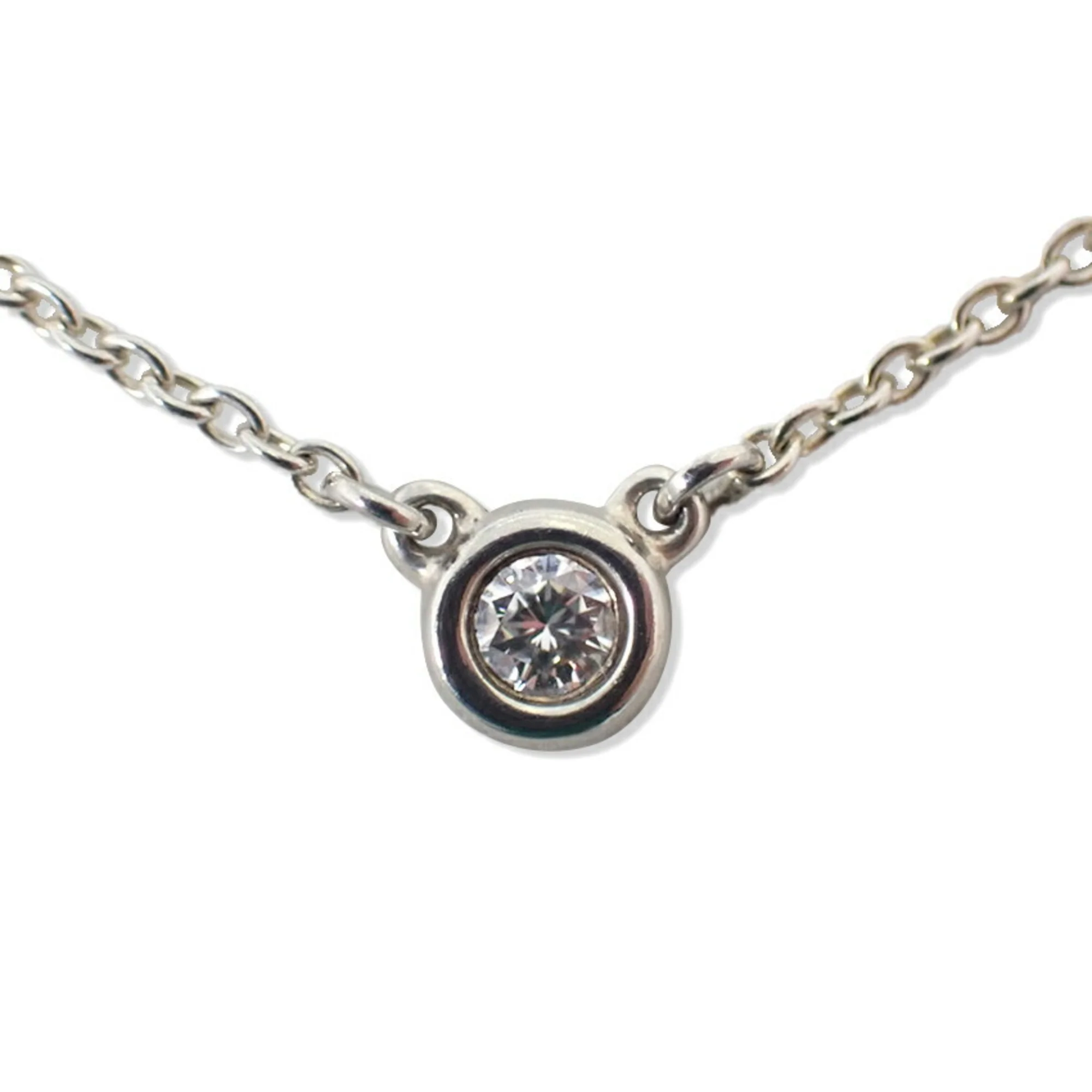 Elsa Peretti Diamonds By The Yard Pendant Necklace Sterling Silver and Diamond