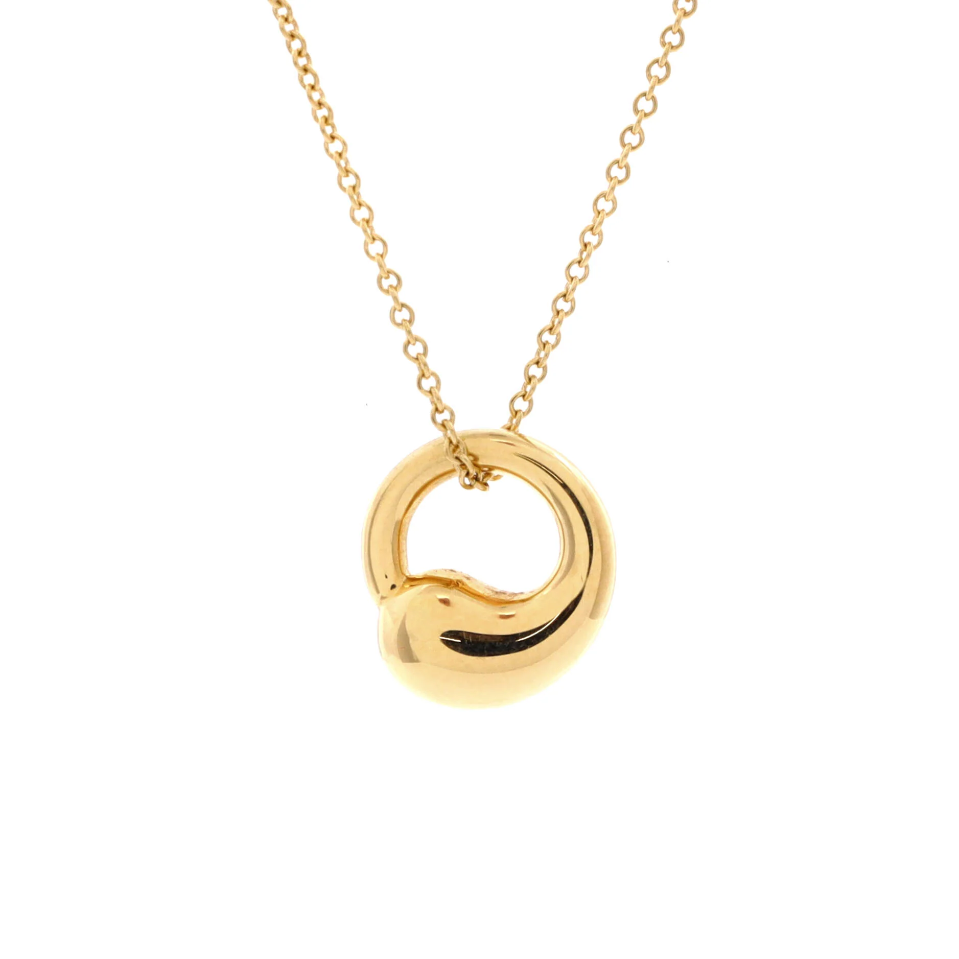 Elsa Peretti Eternal Circle Pendant Necklace 18K Yellow Gold 12mm