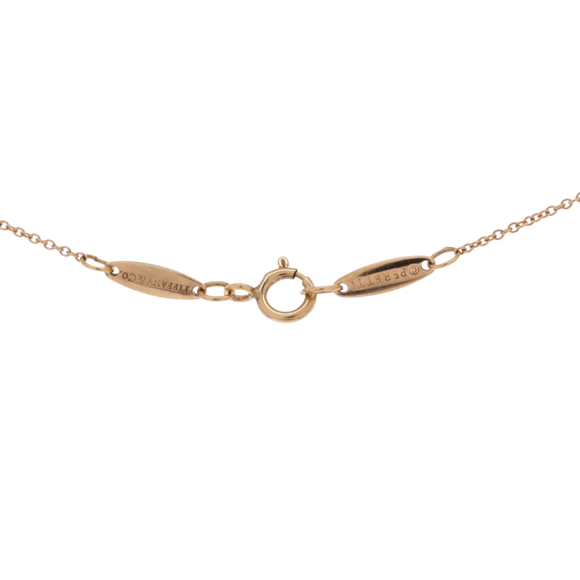 Elsa Peretti Open Heart Pendant Necklace 18K Rose Gold 7mm - Image 3