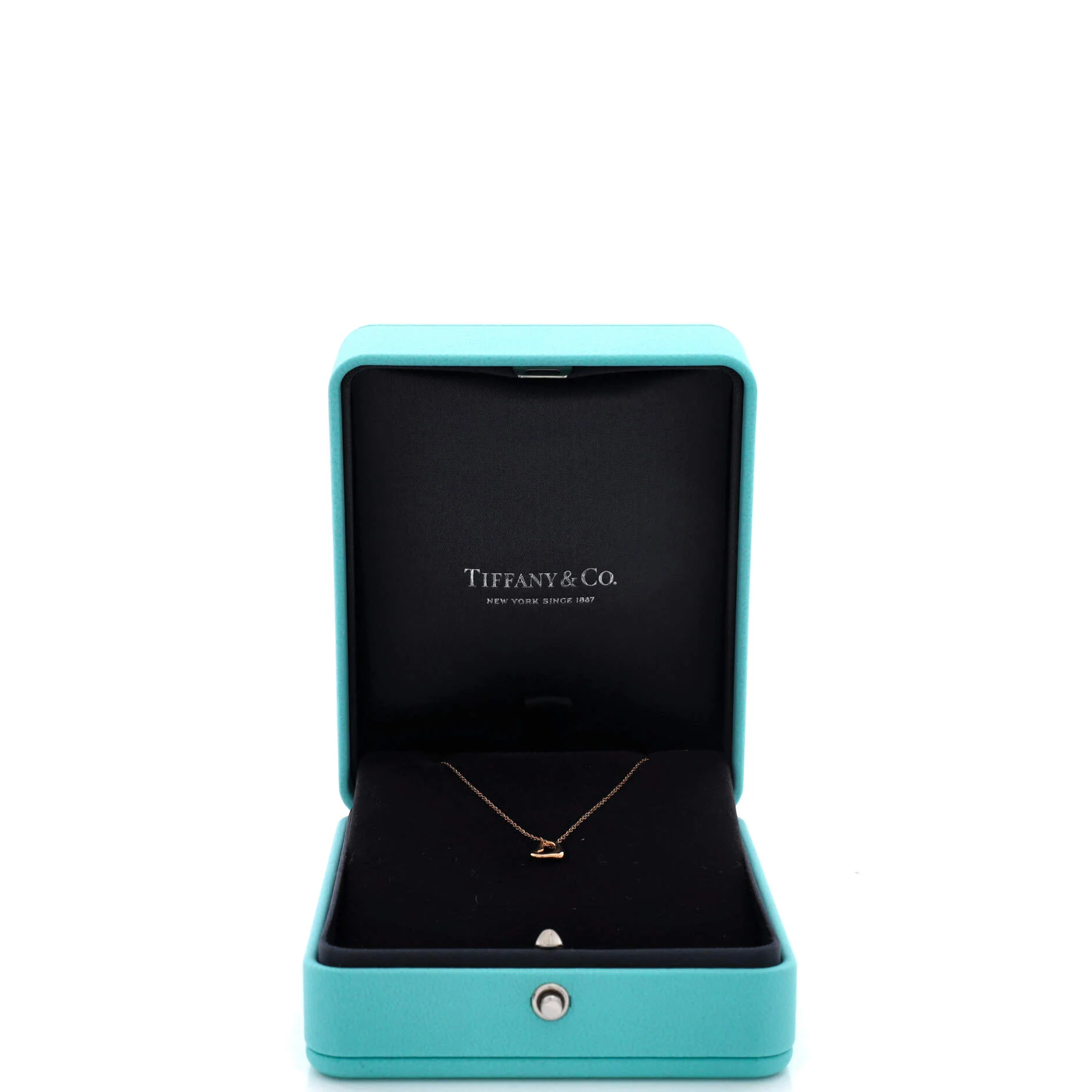 Elsa Peretti Open Heart Pendant Necklace 18K Rose Gold 7mm - Image 2