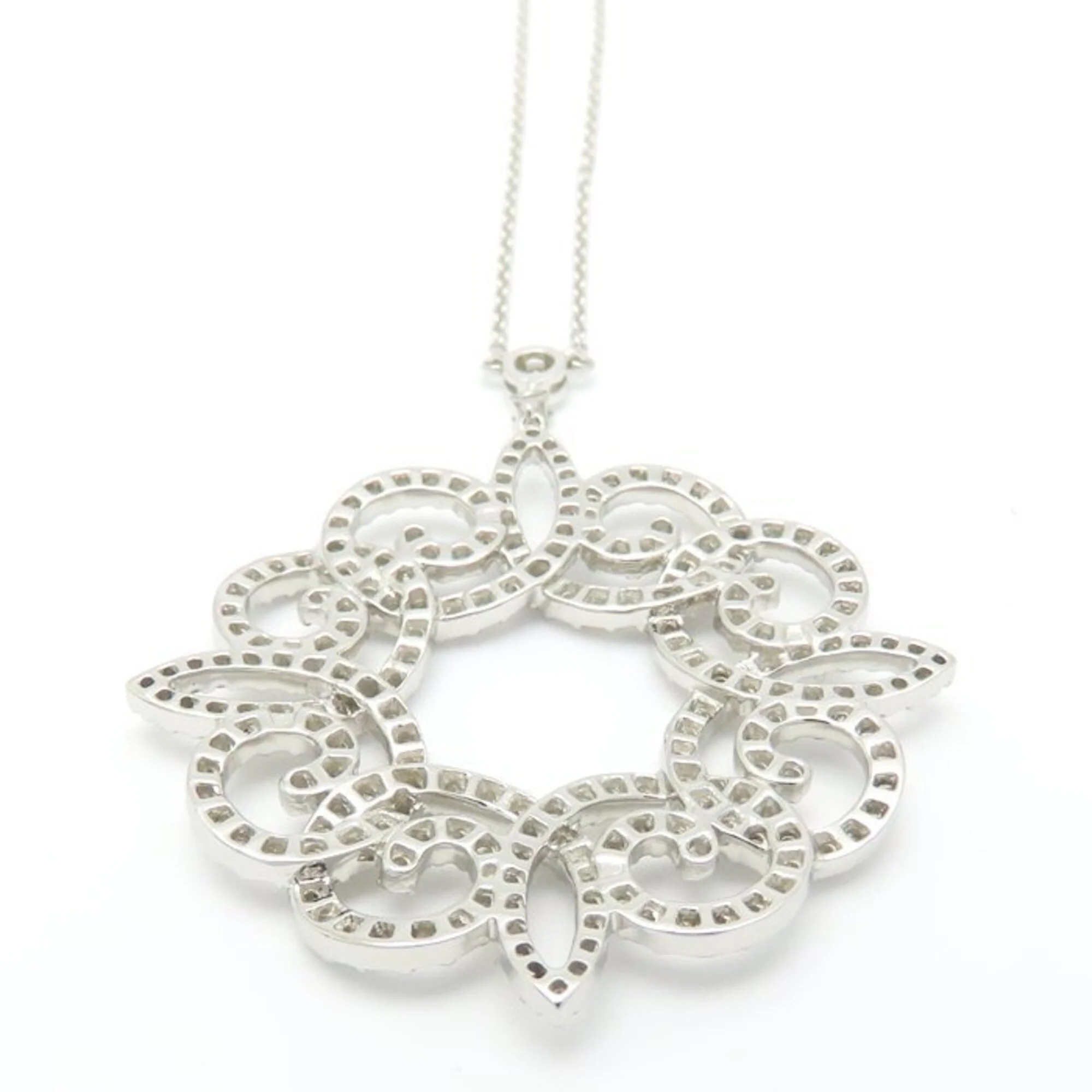 Enchant Scroll Pendant Necklace Platinum with Diamond - Image 5