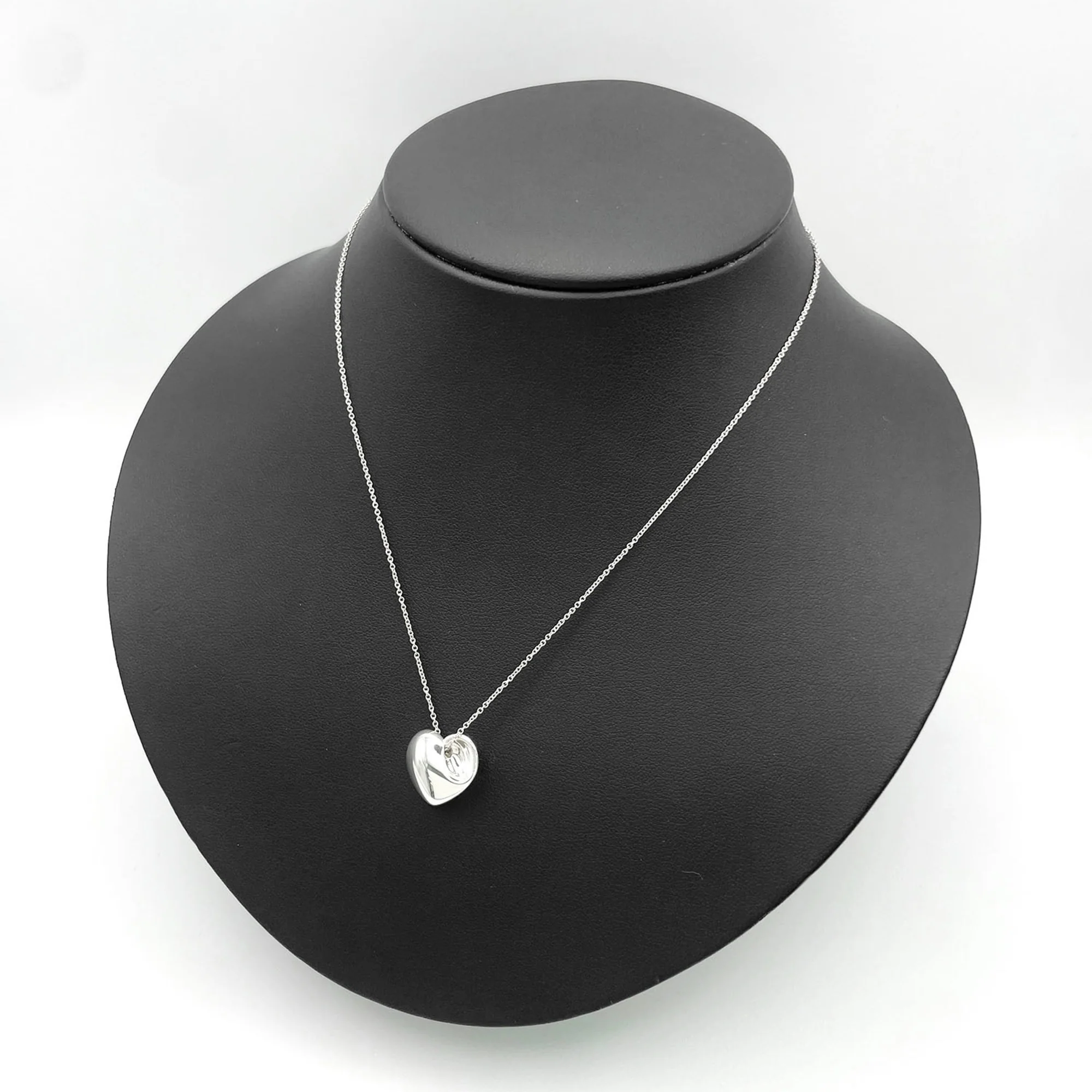 Fold Heart Pendant Necklace Sterling Silver - Image 7