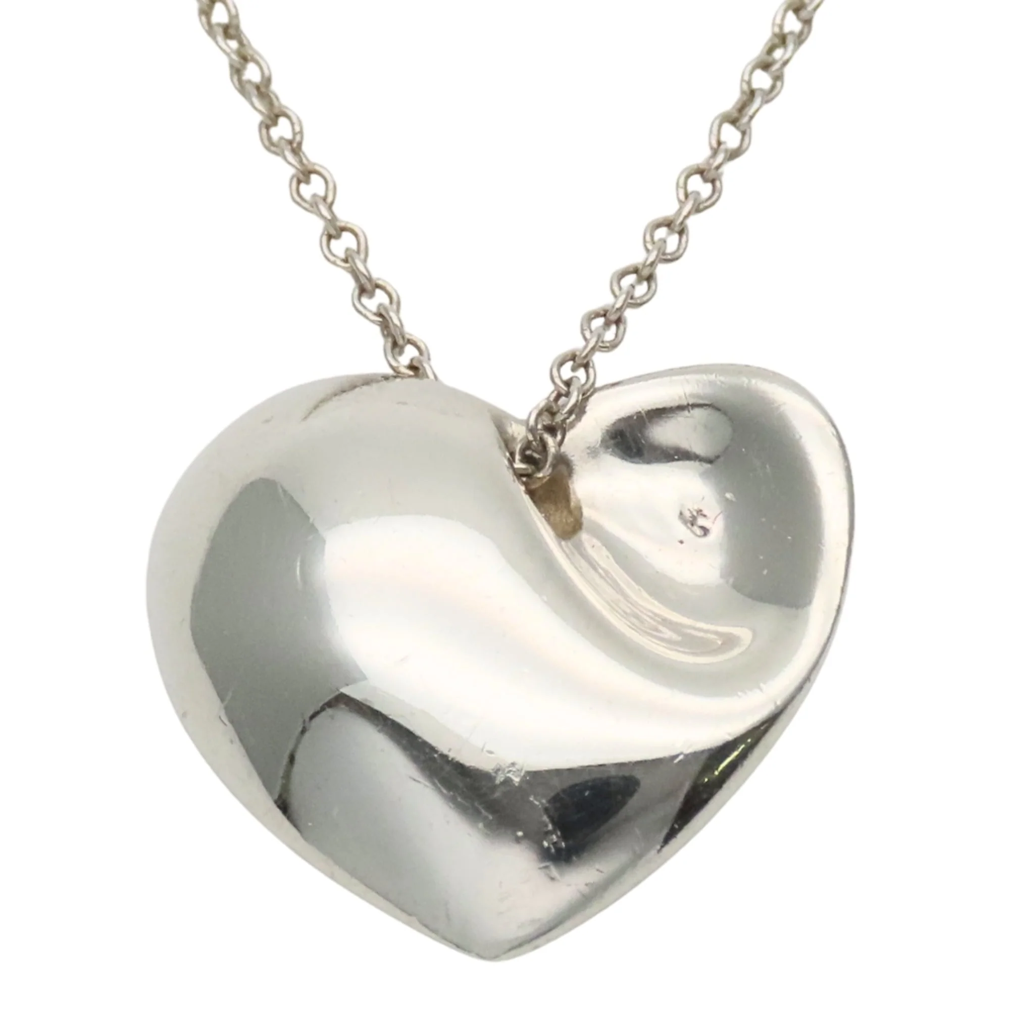 Fold Heart Pendant Necklace Sterling Silver