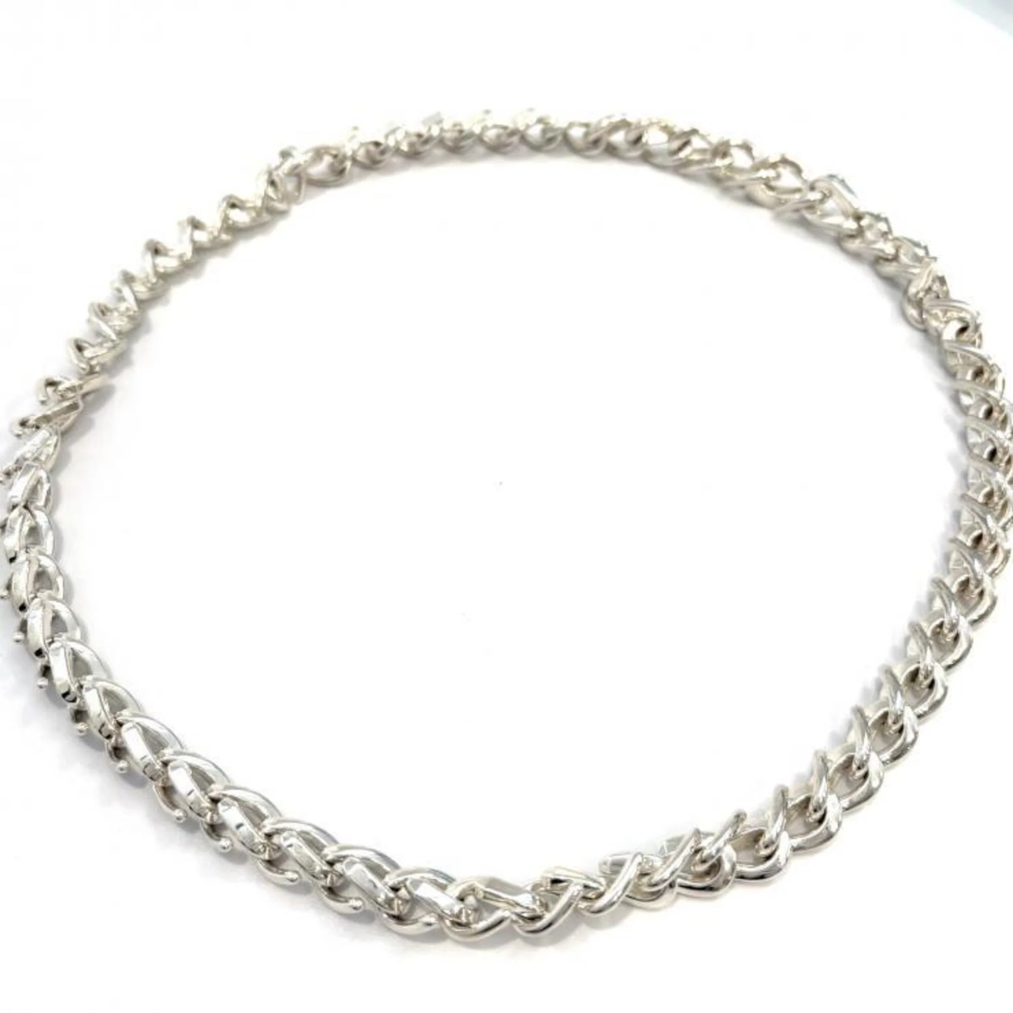 Forge Medium Link Pendant Necklace Sterling Silver - Image 2