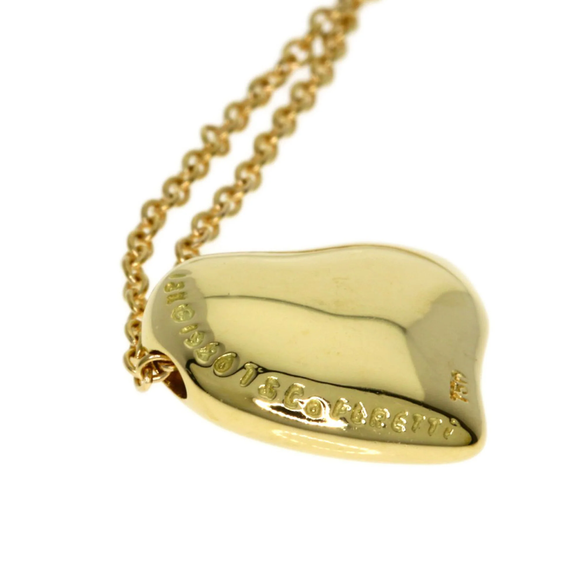 Full Heart Pendant Necklace 18K Yellow Gold - Image 7