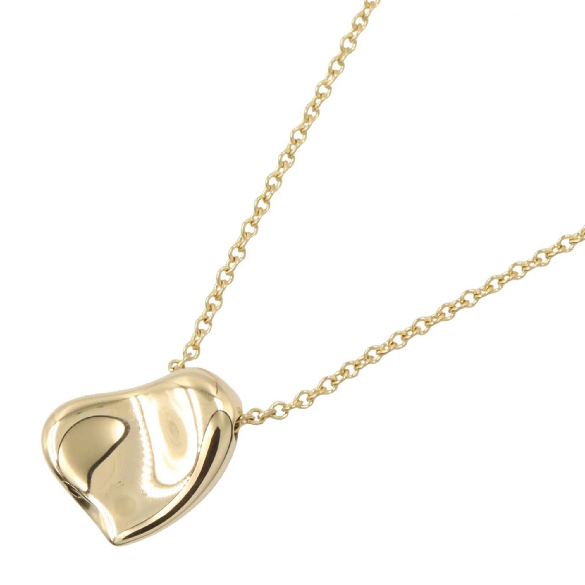 Full Heart Pendant Necklace 18K Yellow Gold