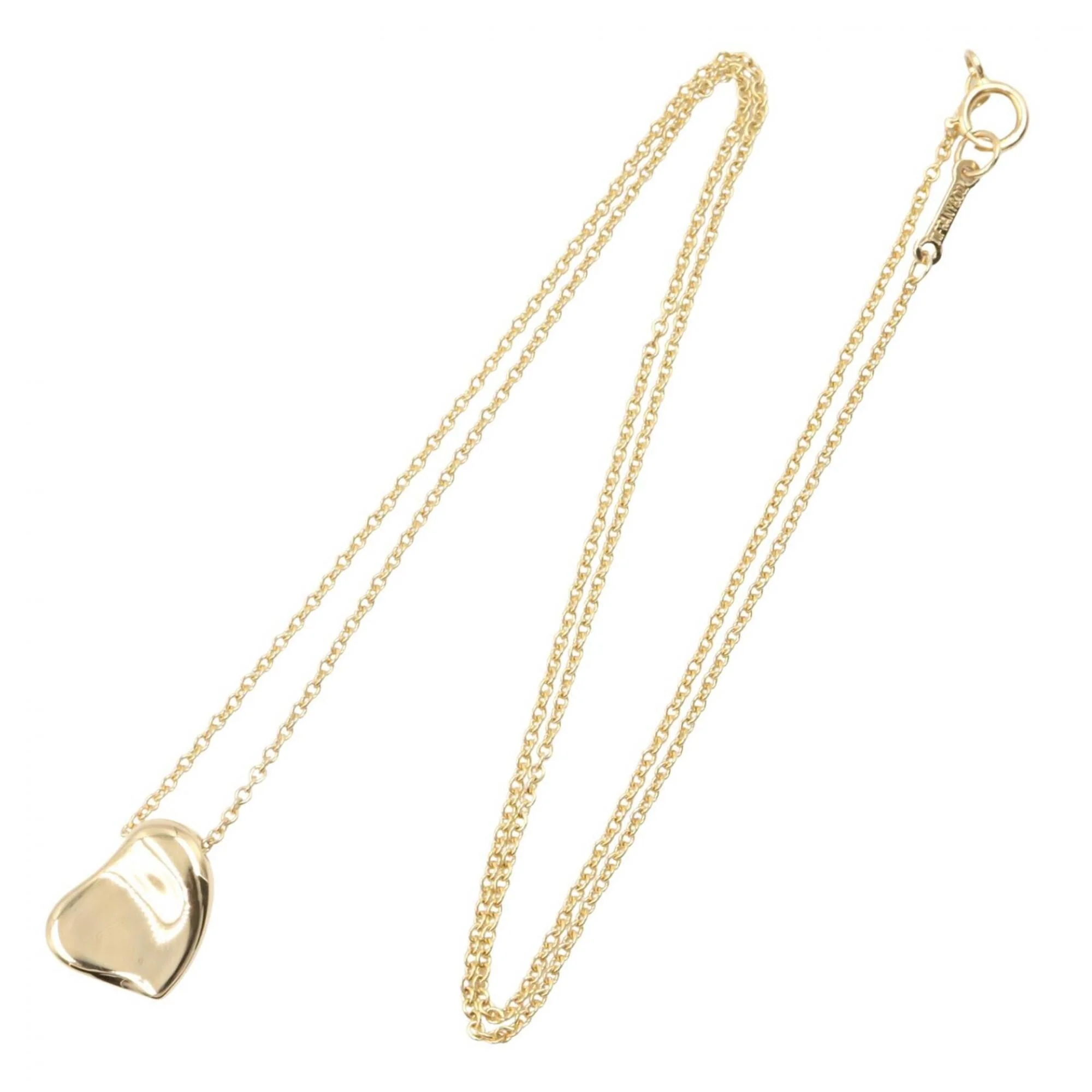 Full Heart Pendant Necklace 18K Yellow Gold - Image 2