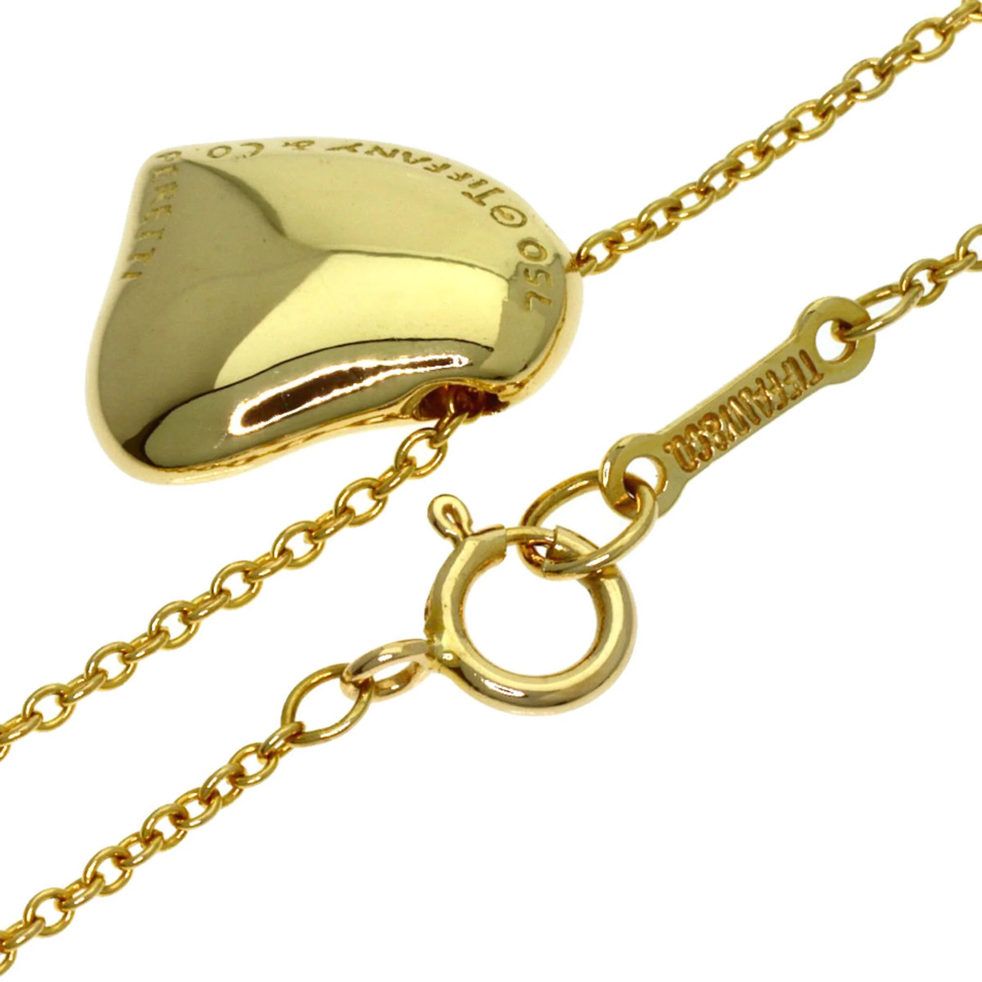 Full Heart Pendant Necklace 18K Yellow Gold - Image 2