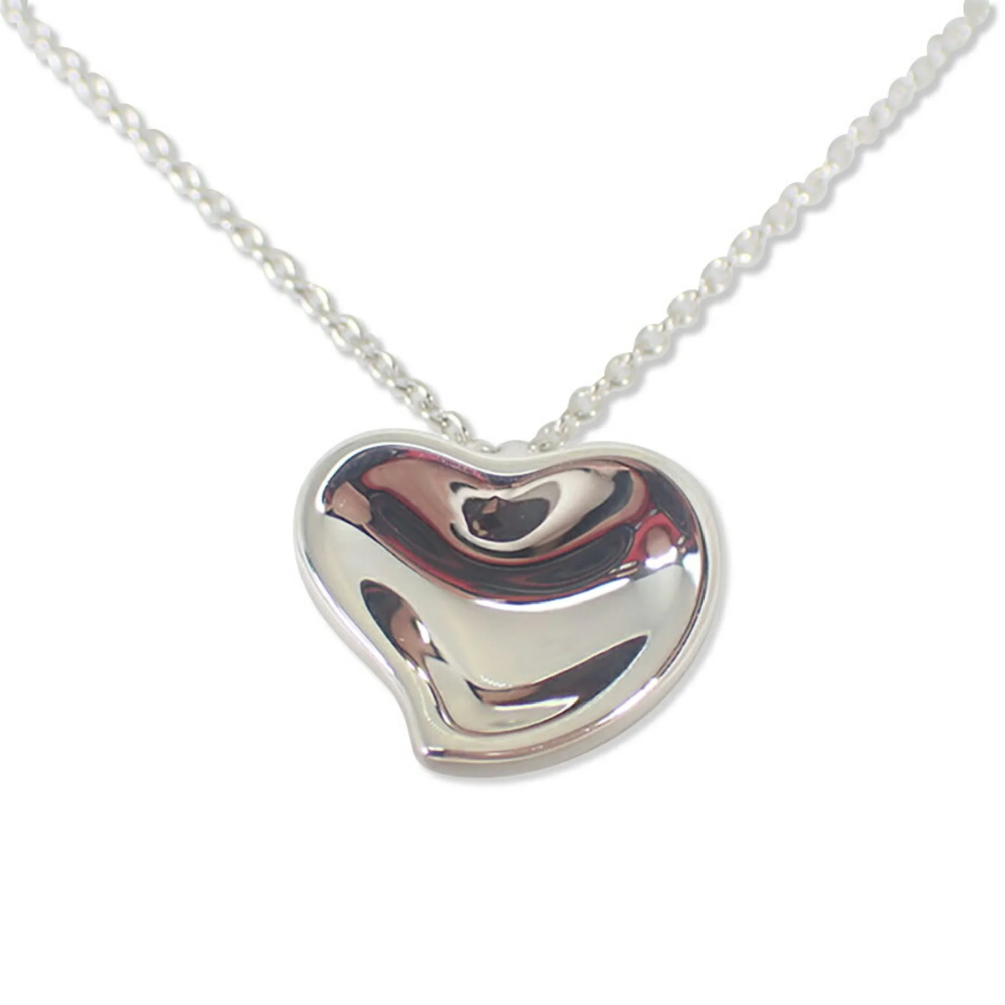 Full Heart Pendant Necklace Sterling Silver - Image 2