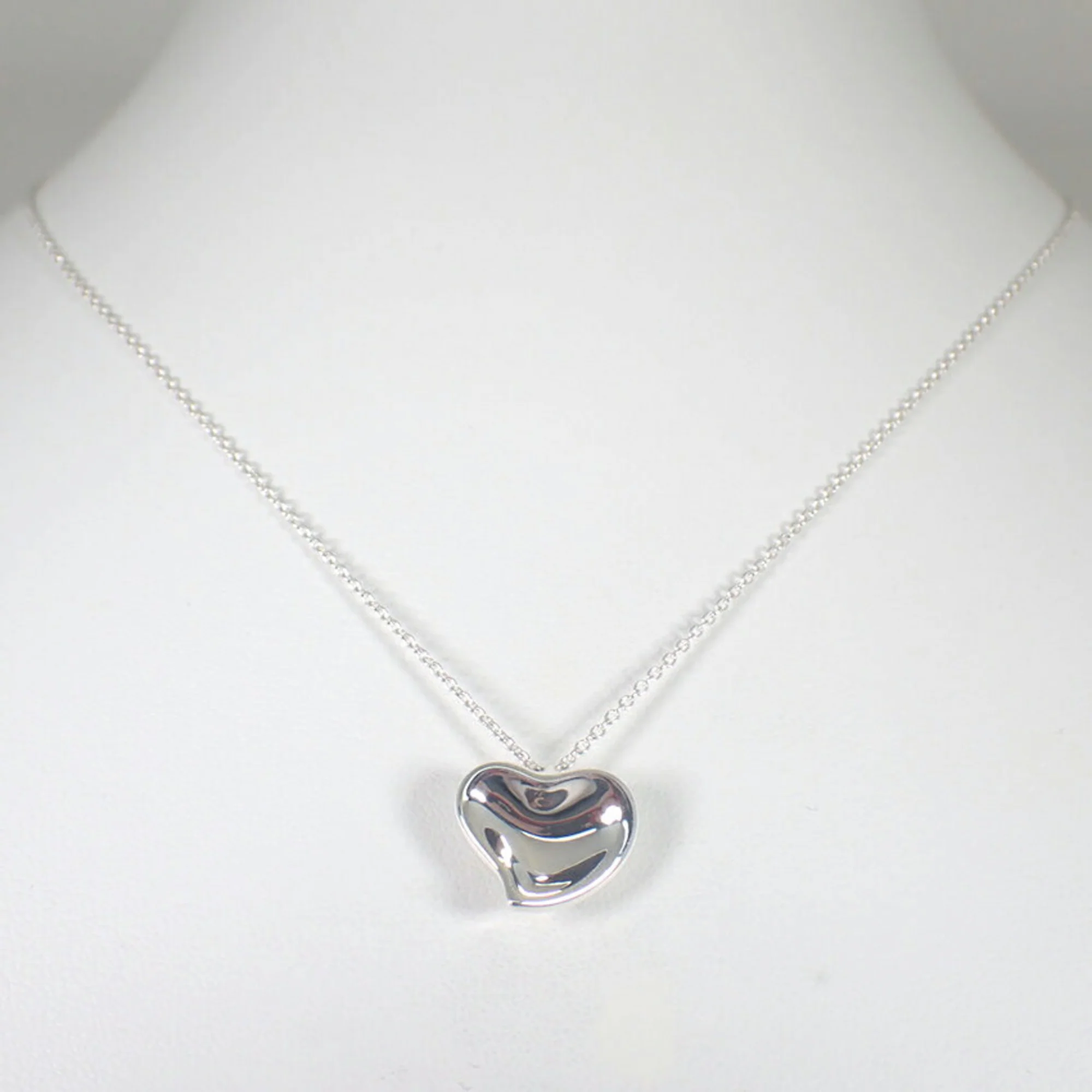 Full Heart Pendant Necklace Sterling Silver - Image 3