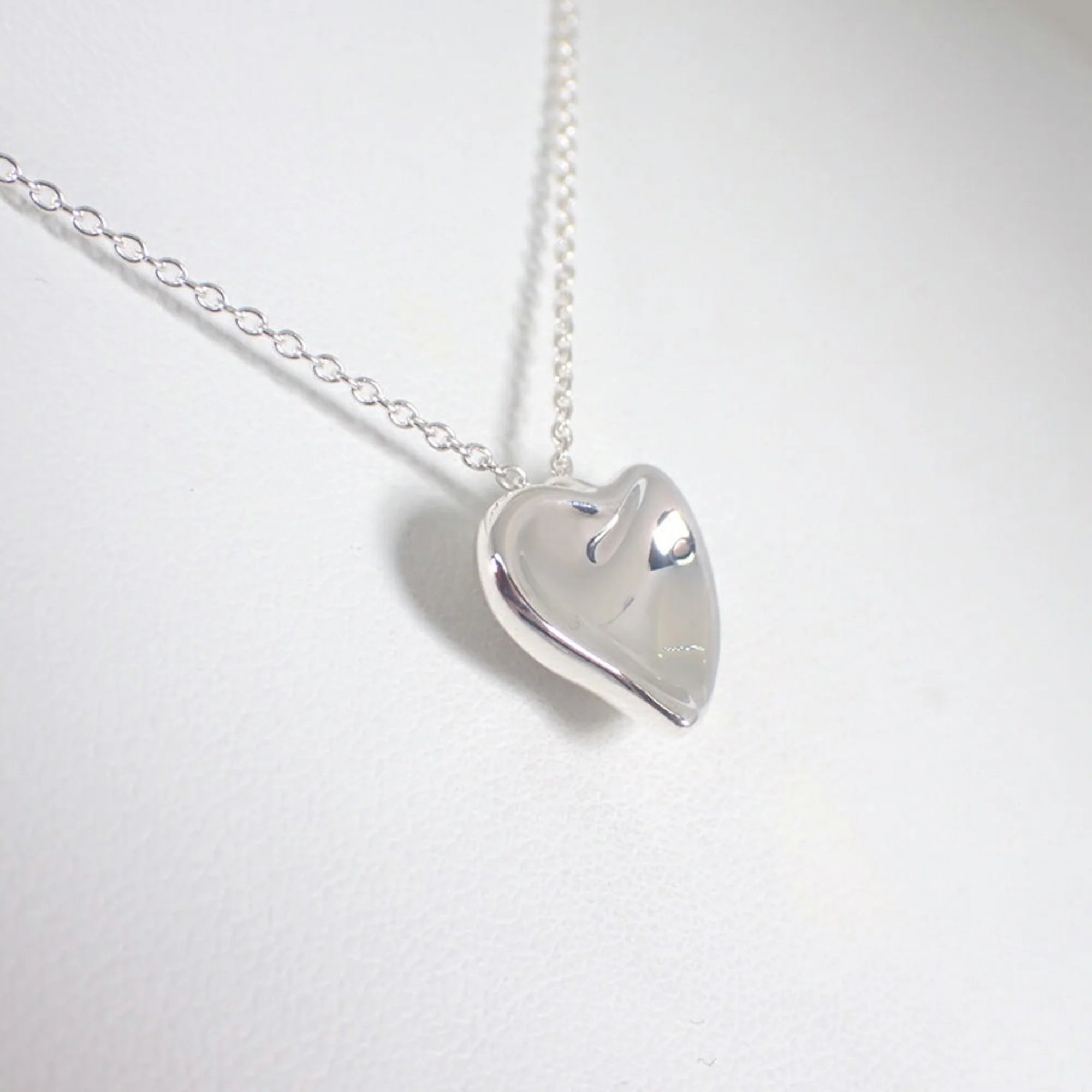 Full Heart Pendant Necklace Sterling Silver - Image 4