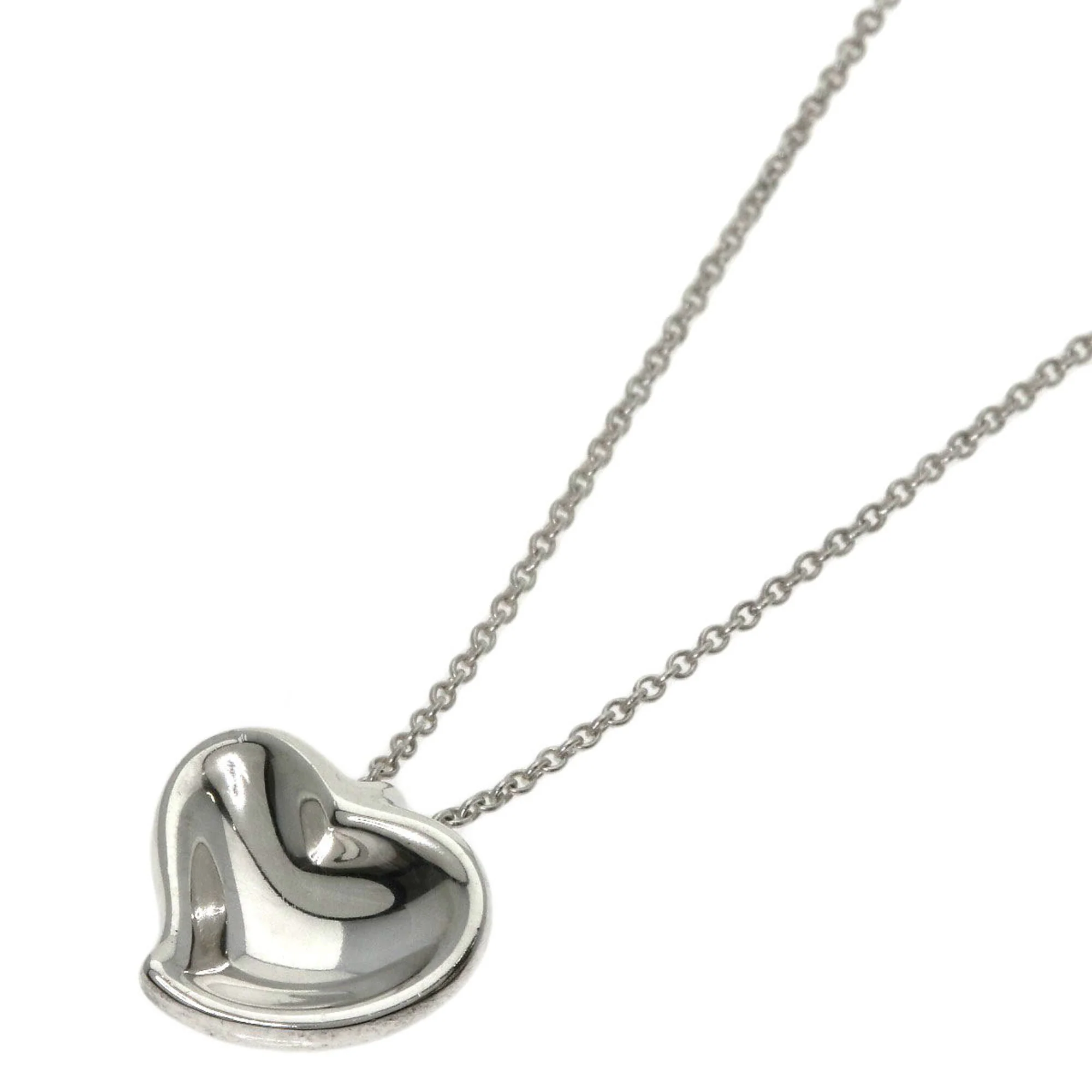 Full Heart Pendant Necklace Sterling Silver