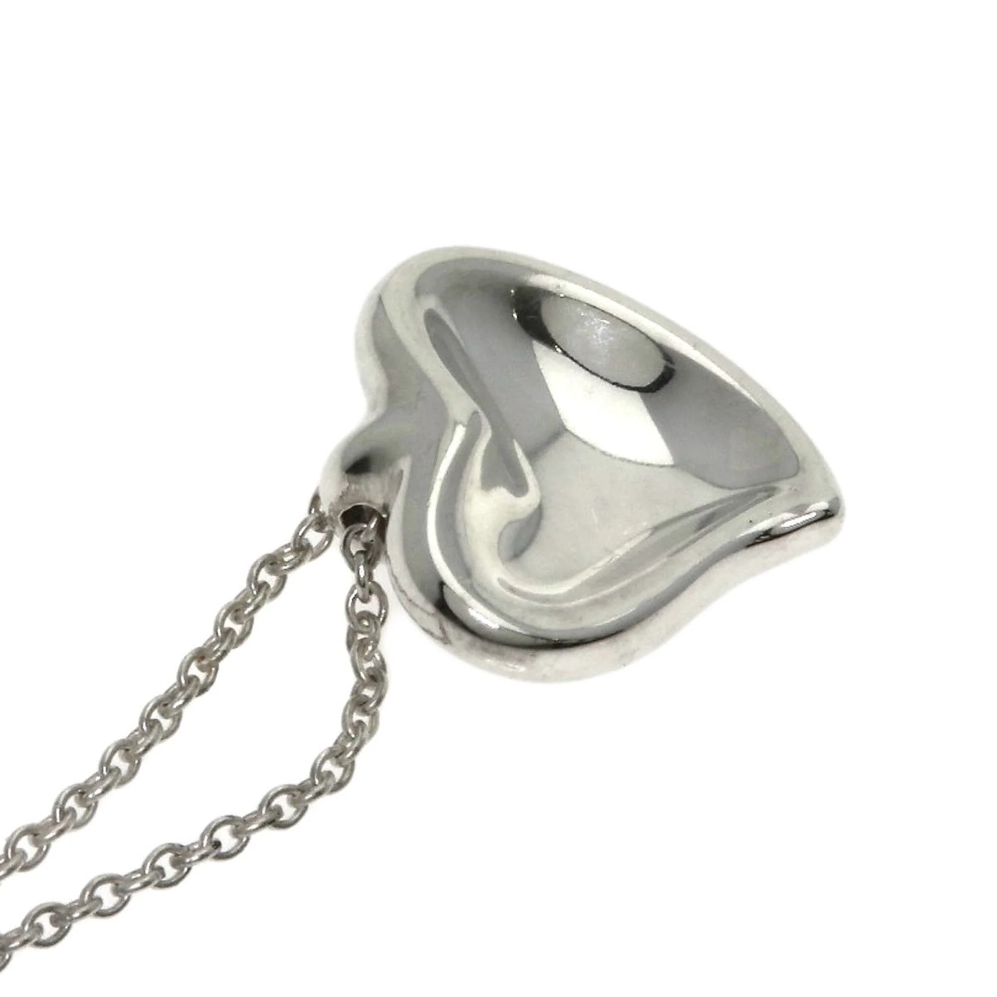 Full Heart Pendant Necklace Sterling Silver - Image 5