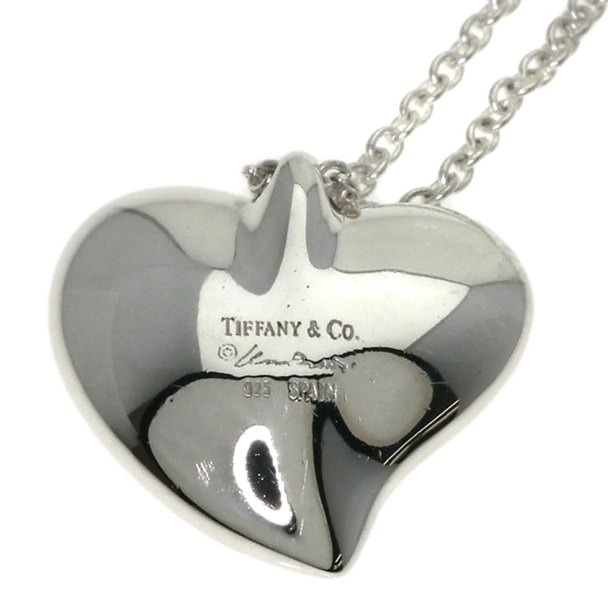 Full Heart Pendant Necklace Sterling Silver - Image 4