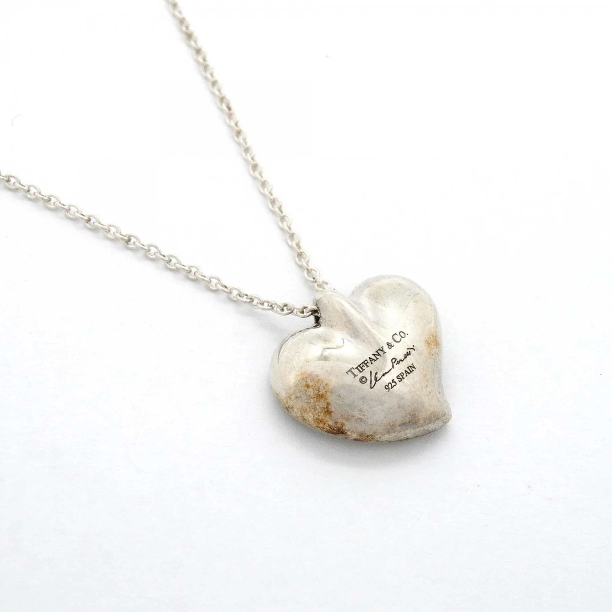 Full Heart Pendant Necklace Sterling Silver - Image 2