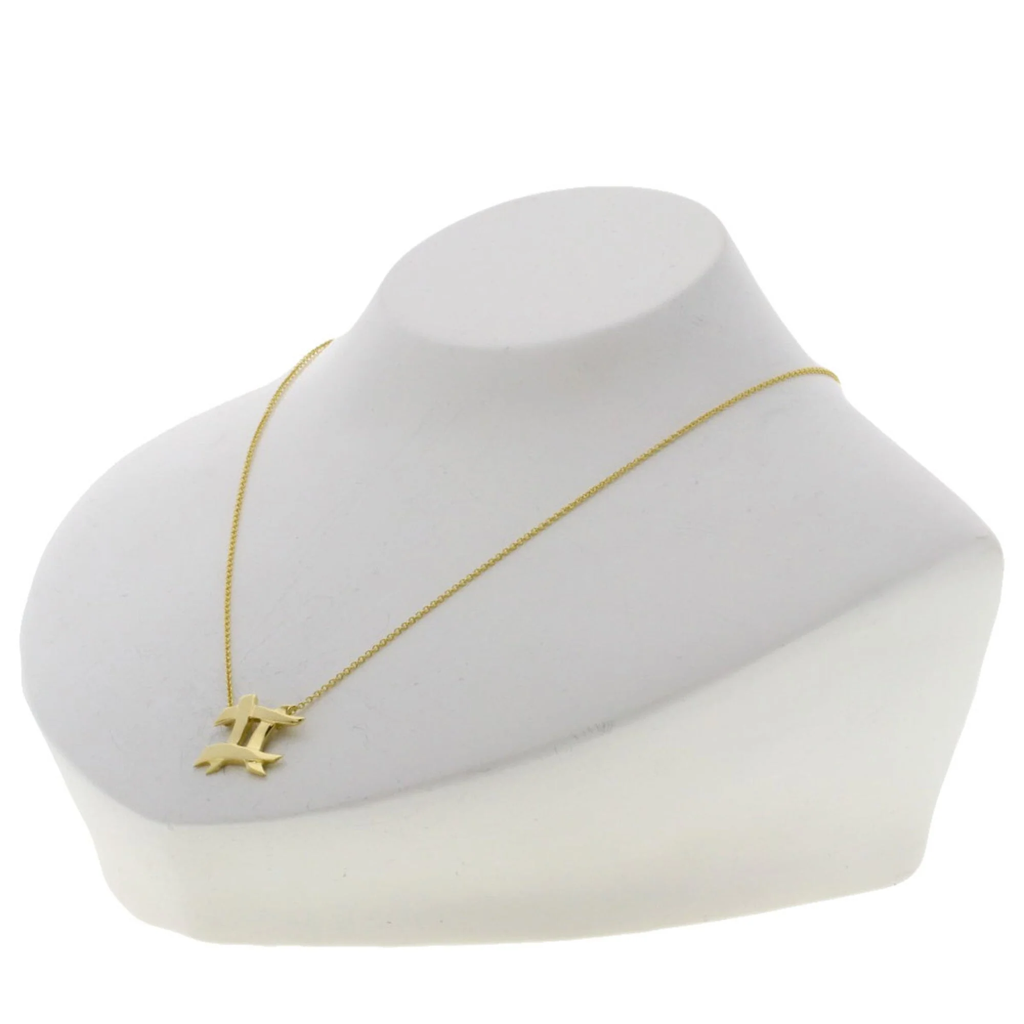 Gemini Zodiac Pendant Necklace 18K Yellow Gold - Image 4