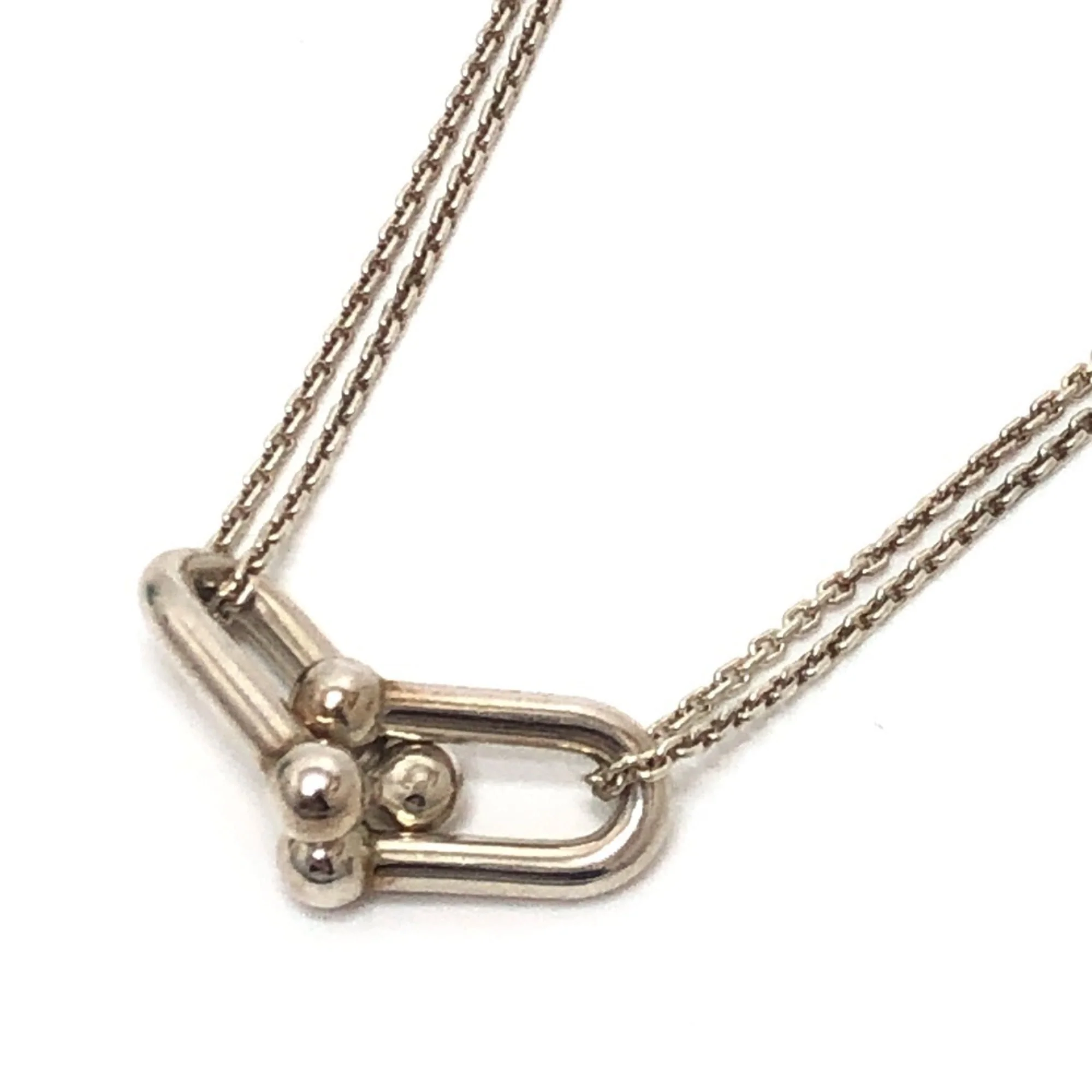 Hardware Double Link Pendant Necklace Sterling Silver
