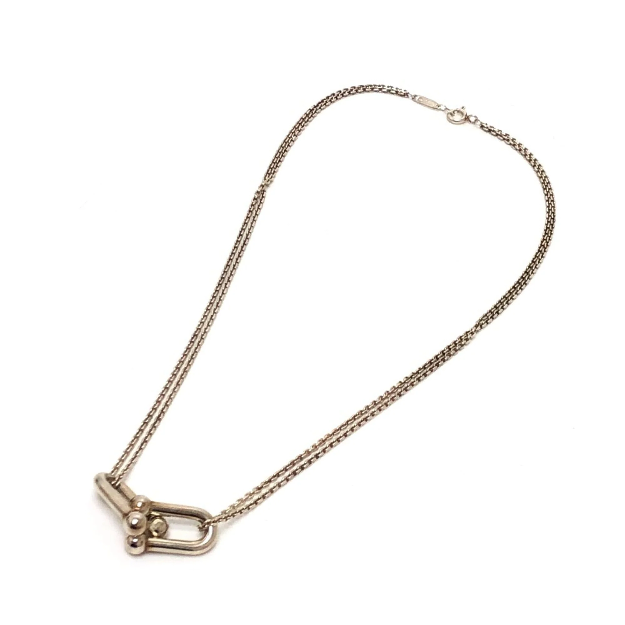Hardware Double Link Pendant Necklace Sterling Silver - Image 2