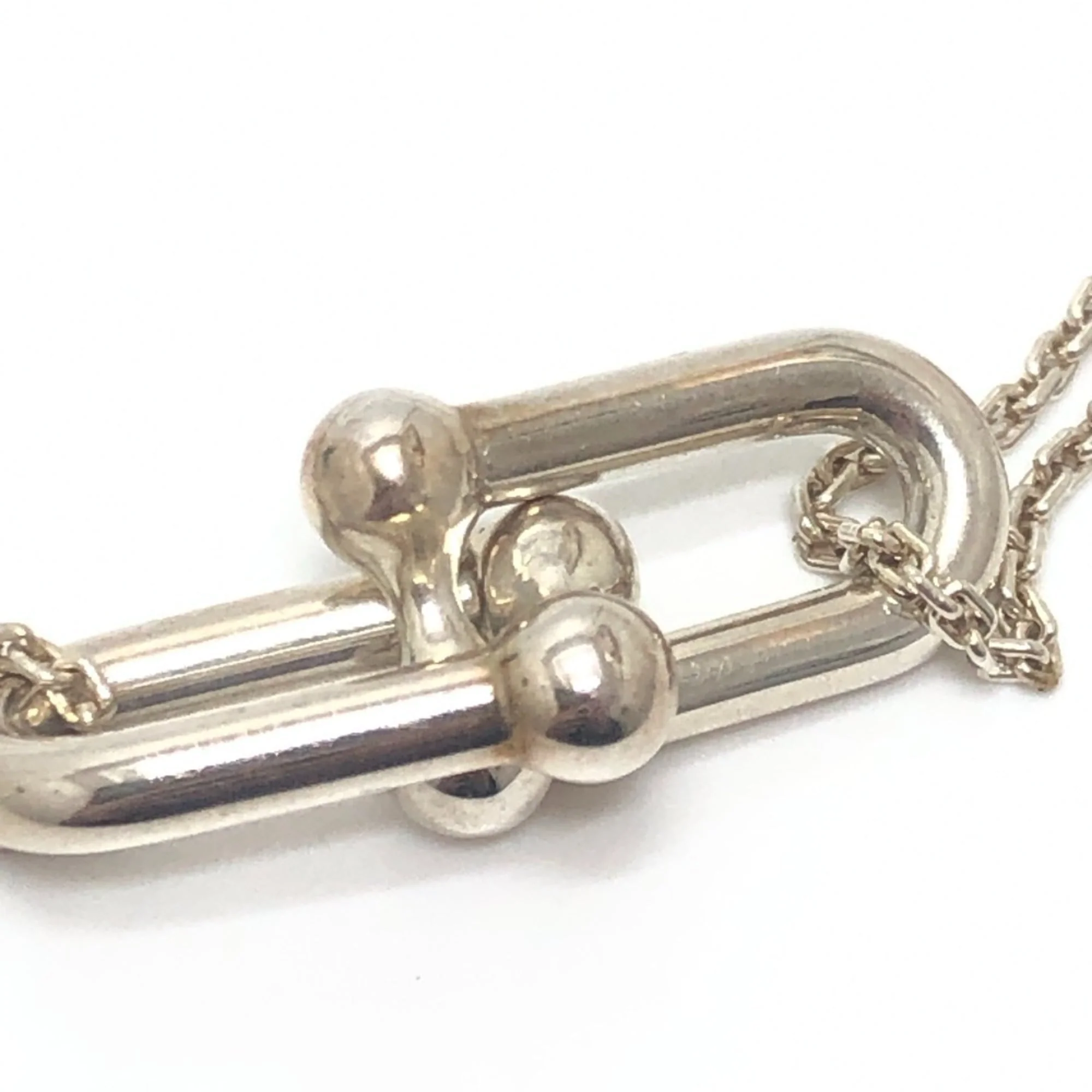 Hardware Double Link Pendant Necklace Sterling Silver - Image 8