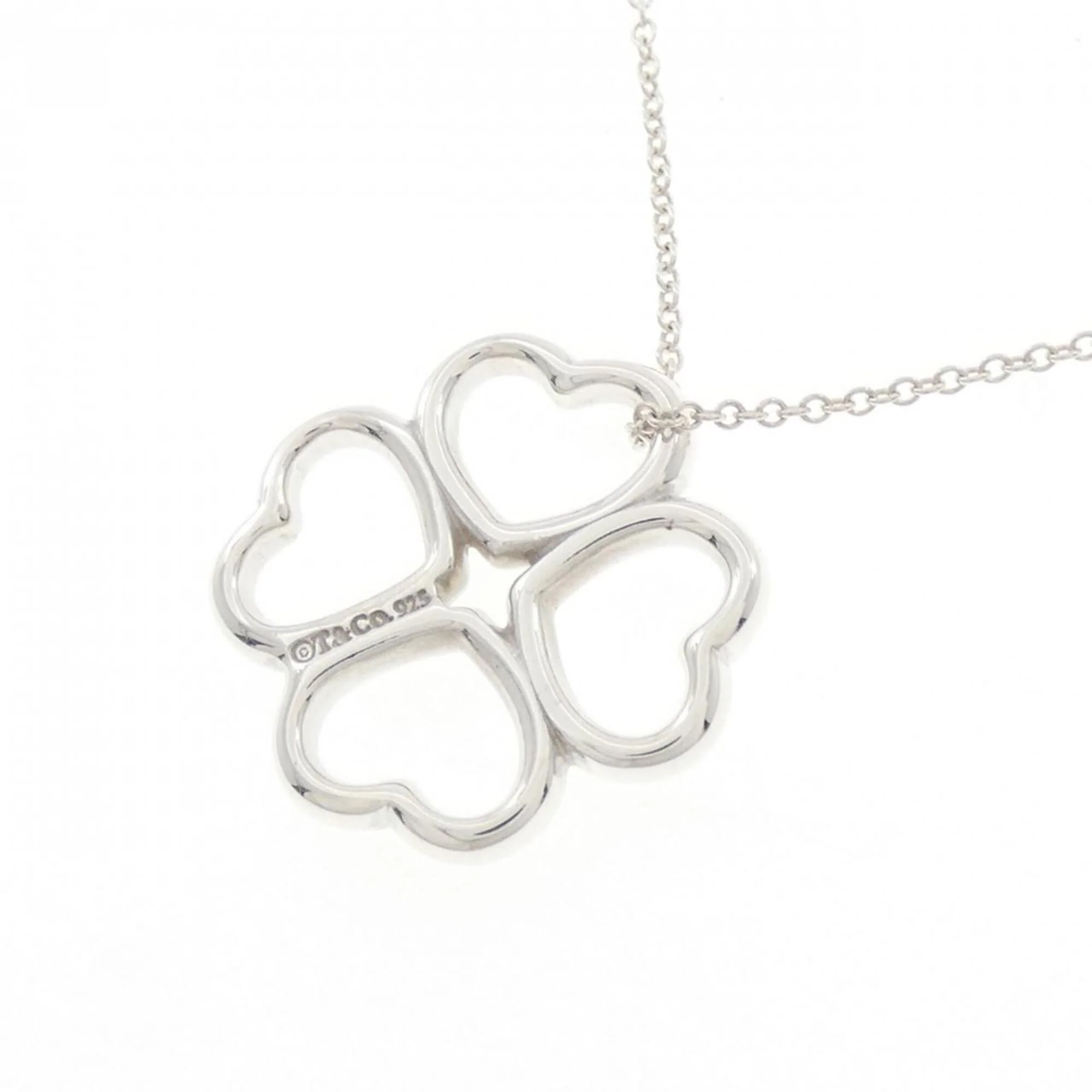 Heart Clover Pendant Necklace Sterling Silver - Image 4