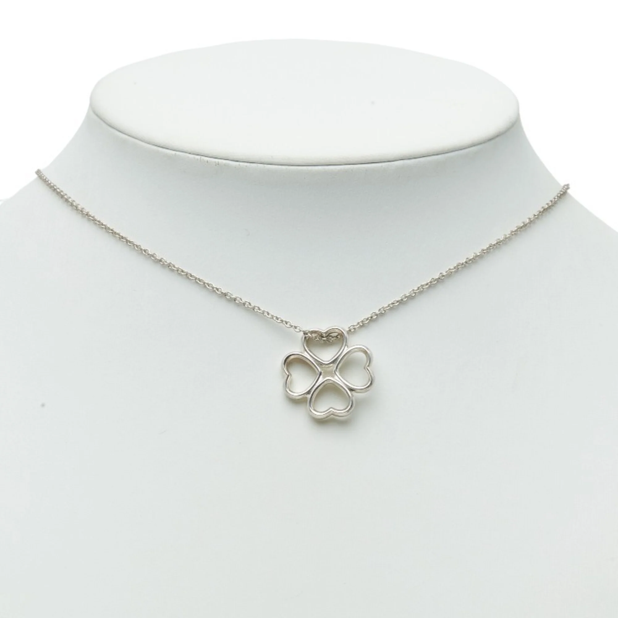 Heart Clover Pendant Necklace Sterling Silver - Image 7