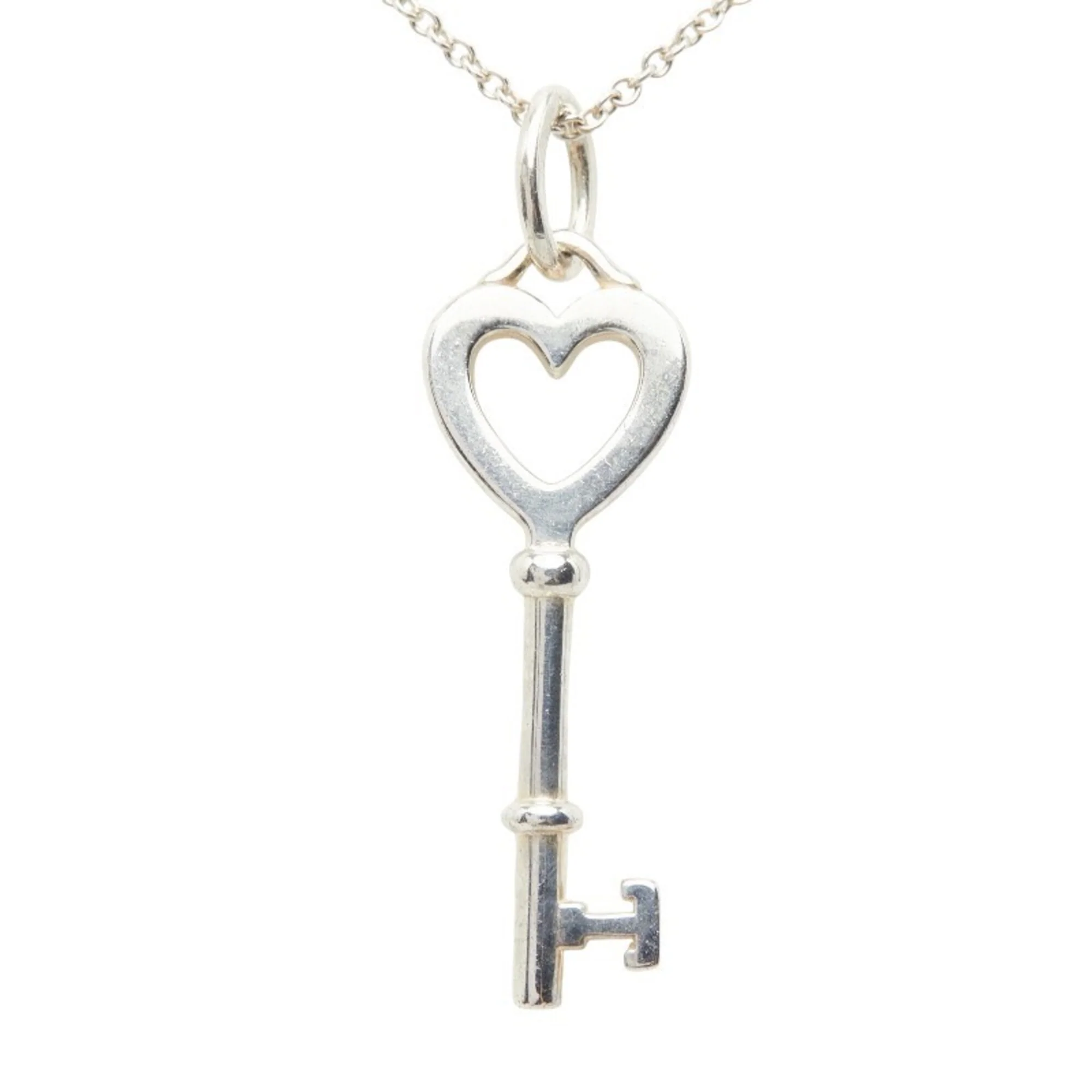 Heart Key Chain Pendant Necklace Sterling Silver - Image 3