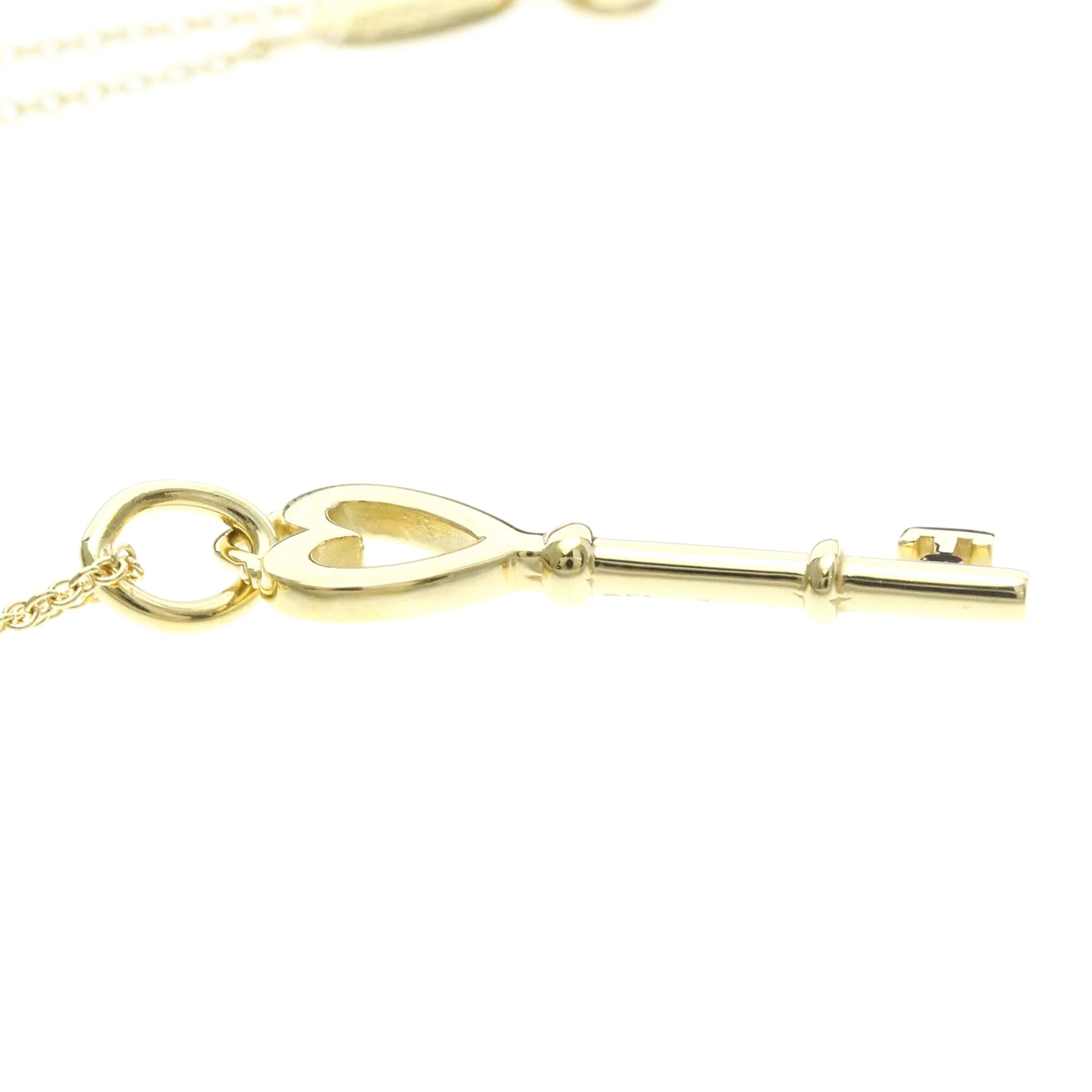 Heart Key Pendant Necklace 18K Yellow Gold - Image 5