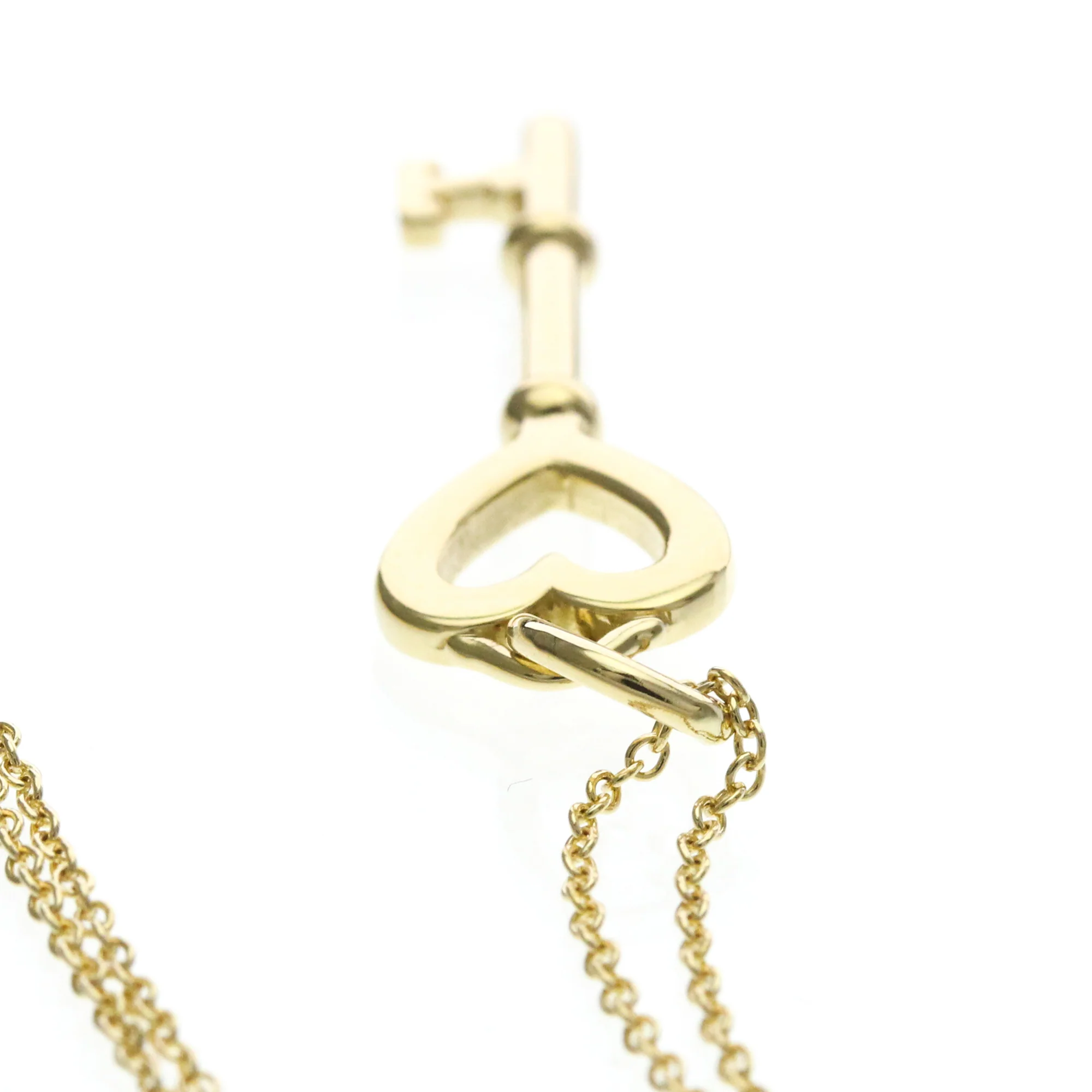 Heart Key Pendant Necklace 18K Yellow Gold - Image 6