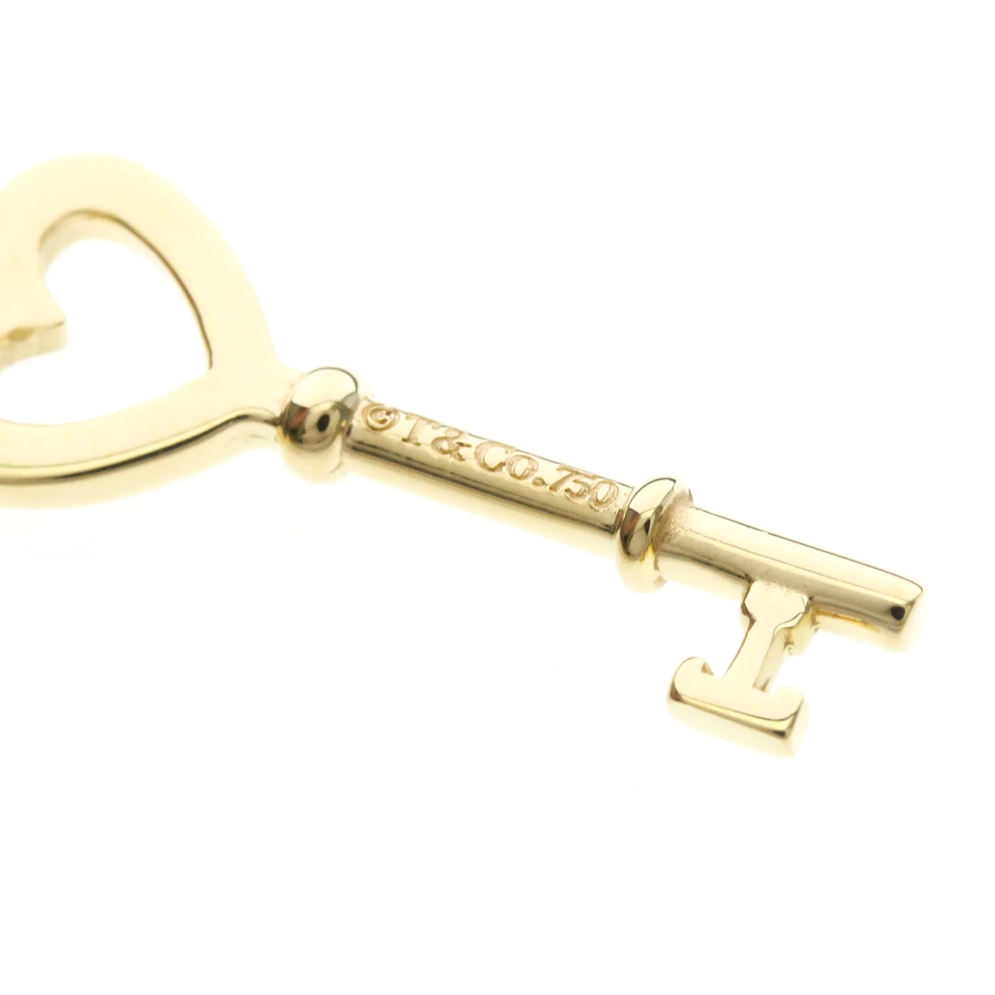 Heart Key Pendant Necklace 18K Yellow Gold - Image 7
