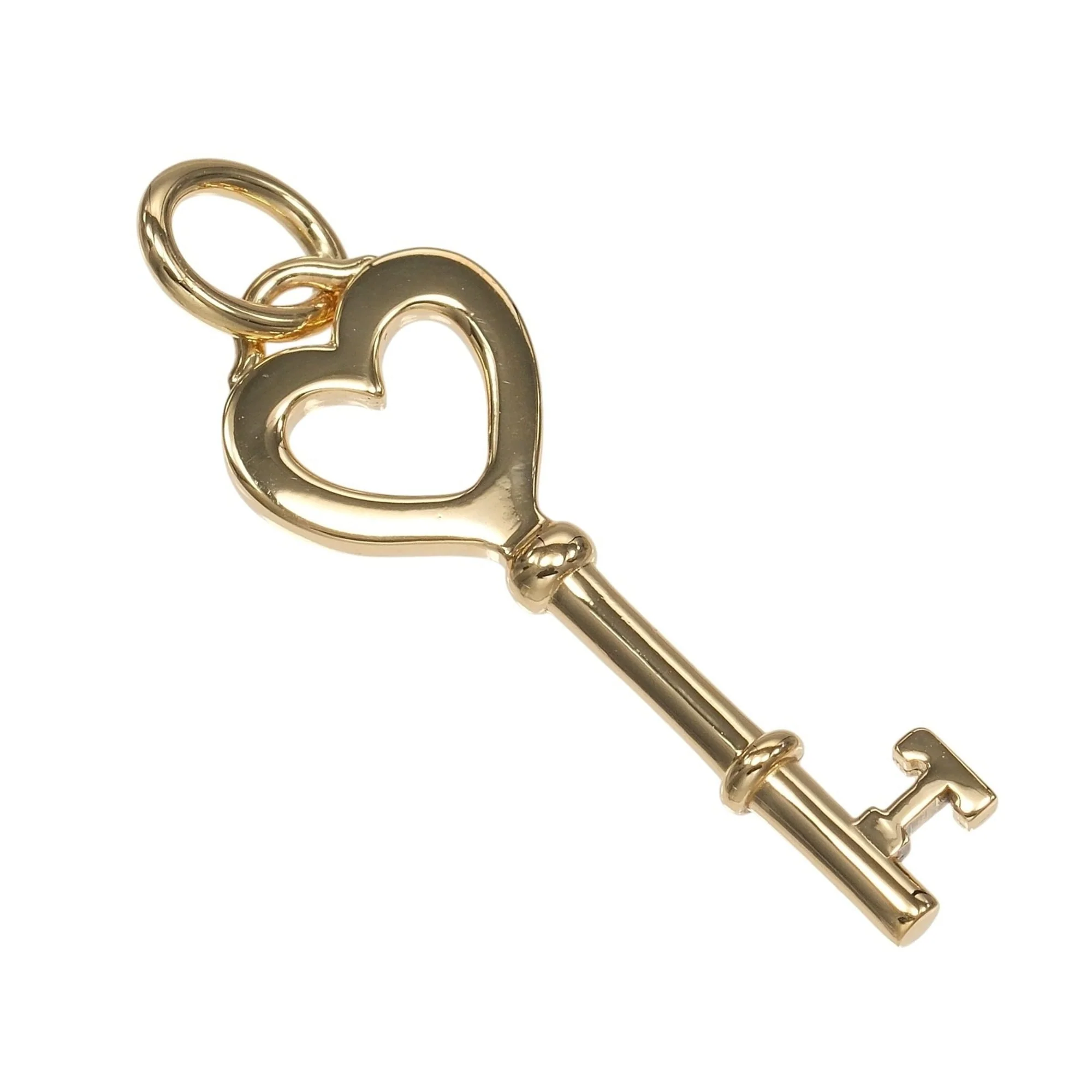 Heart Key Pendant Necklace 18K Yellow Gold