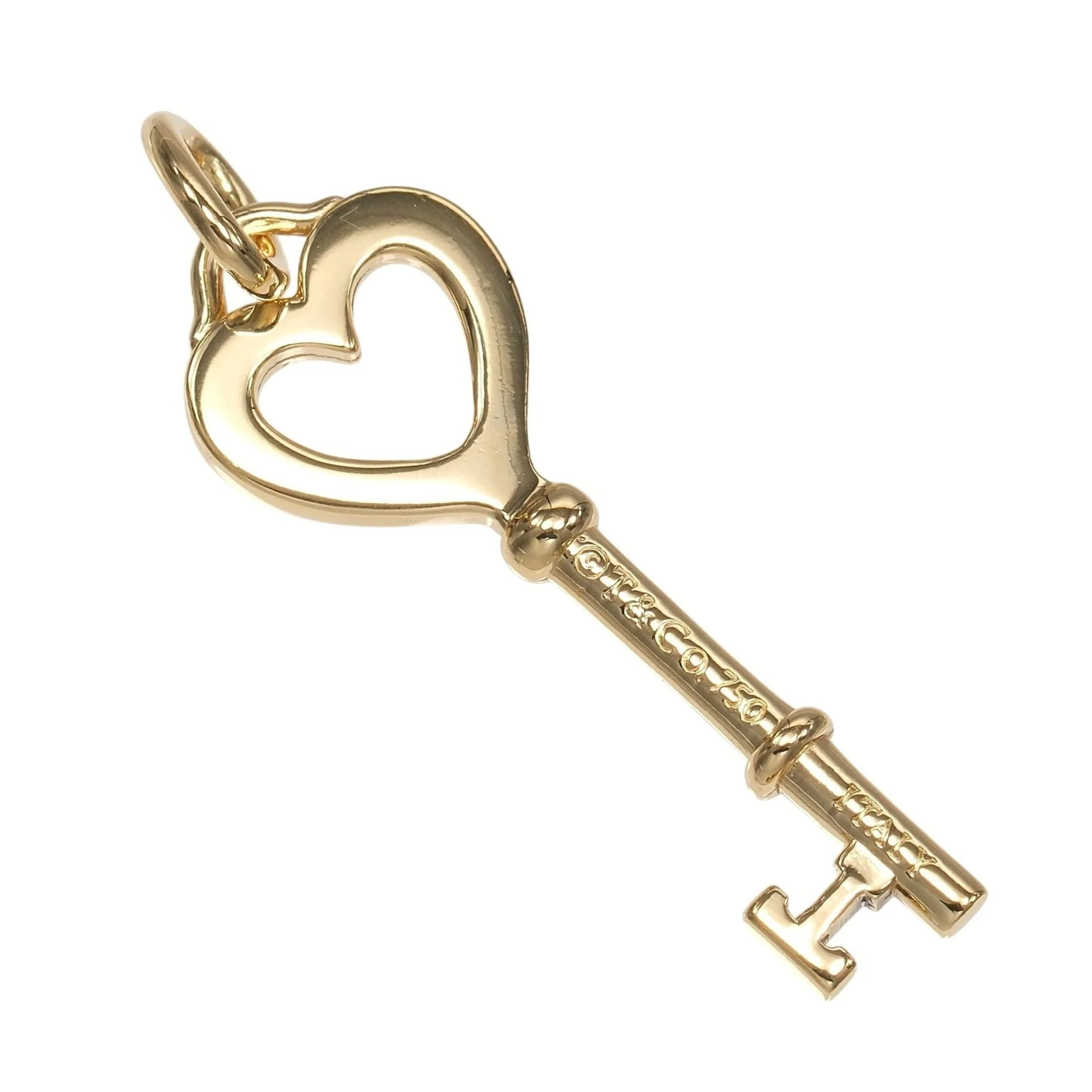 Heart Key Pendant Necklace 18K Yellow Gold - Image 2
