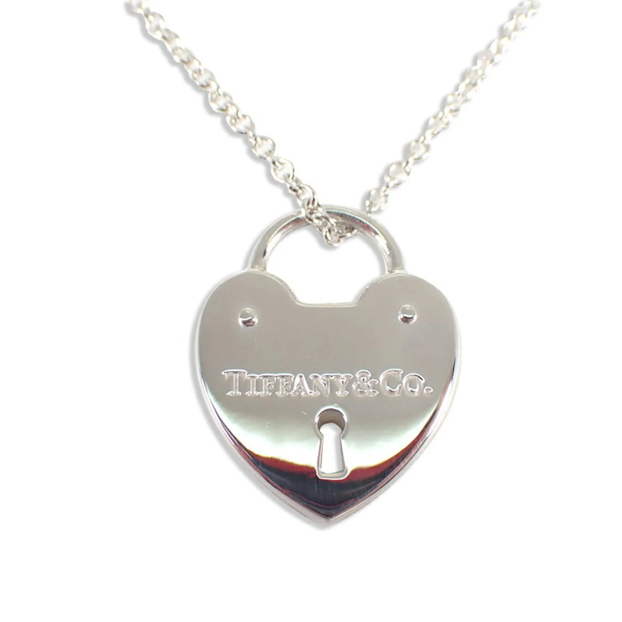 Heart Lock Pendant Necklace Sterling Silver