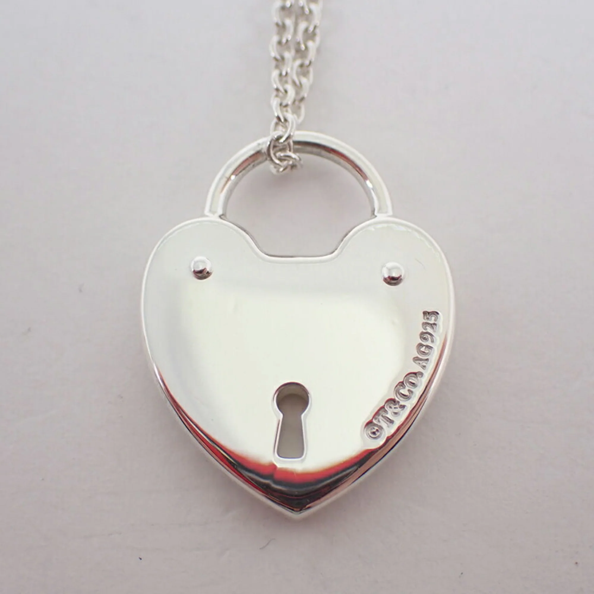 Heart Lock Pendant Necklace Sterling Silver - Image 6