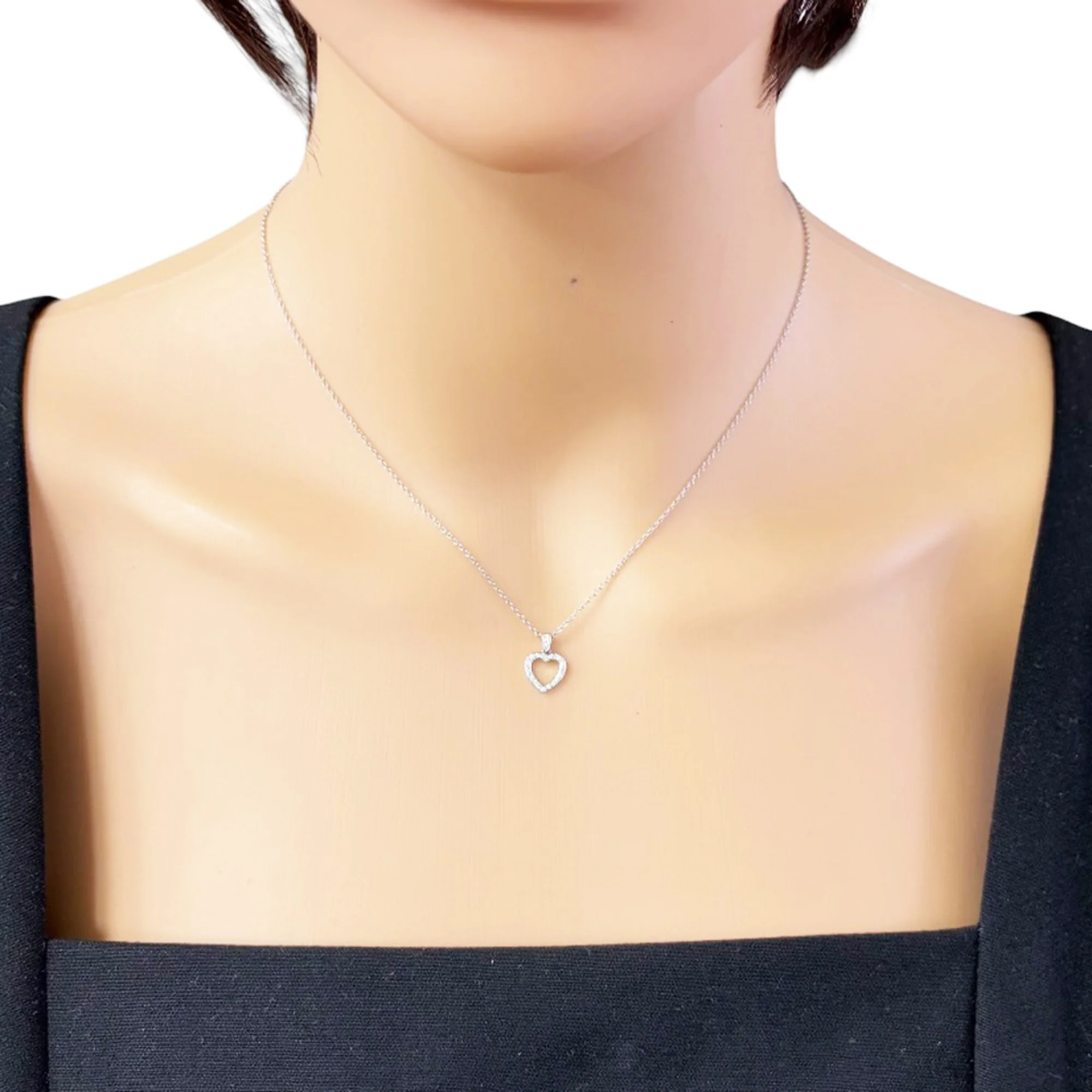 Heart Pendant Necklace Platinum - Image 2