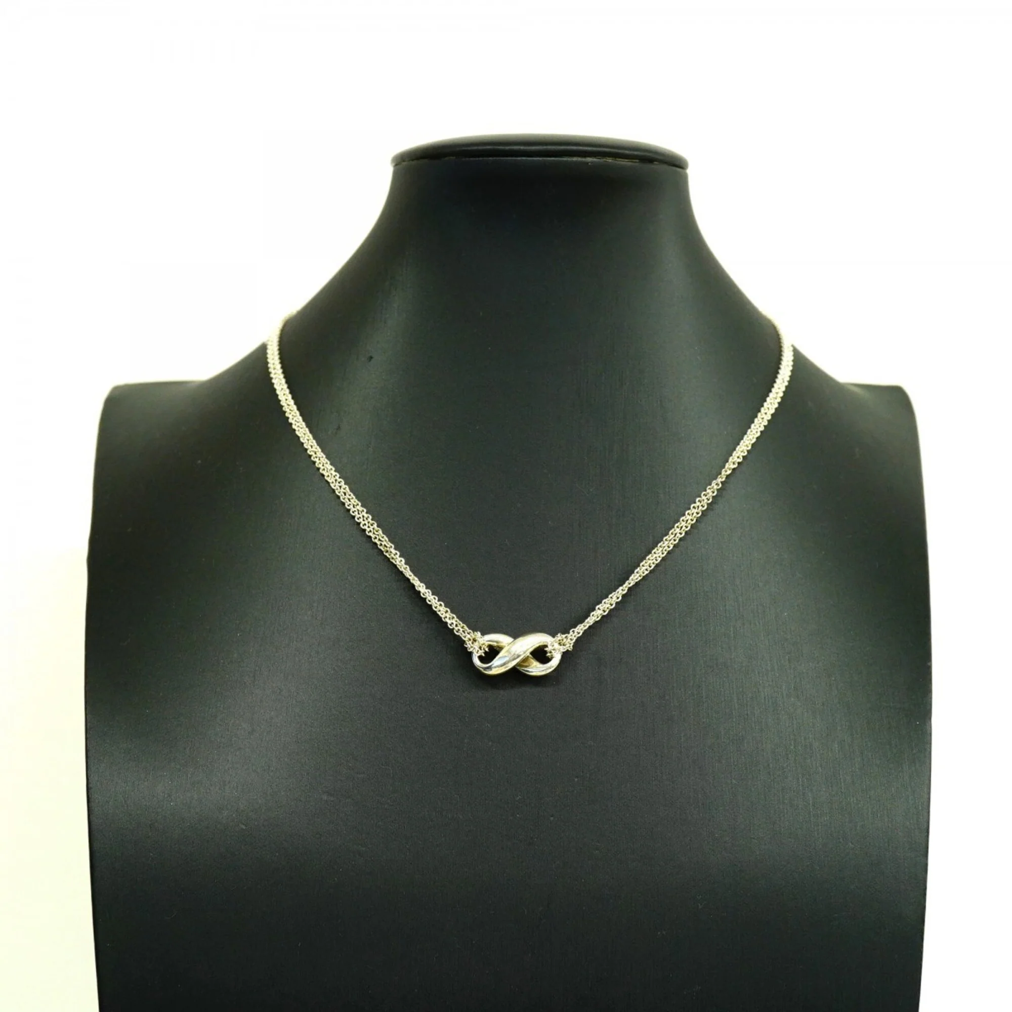 Infinity Double Chain Pendant Necklace Sterling Silver - Image 6