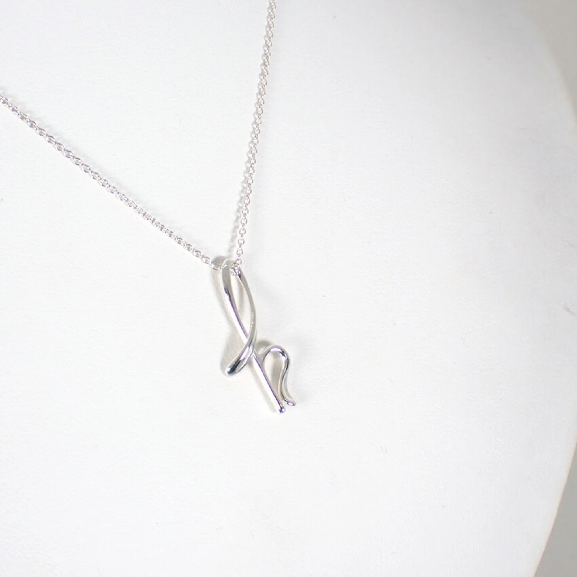 Initial H Pendant Necklace Sterling Silver - Image 4