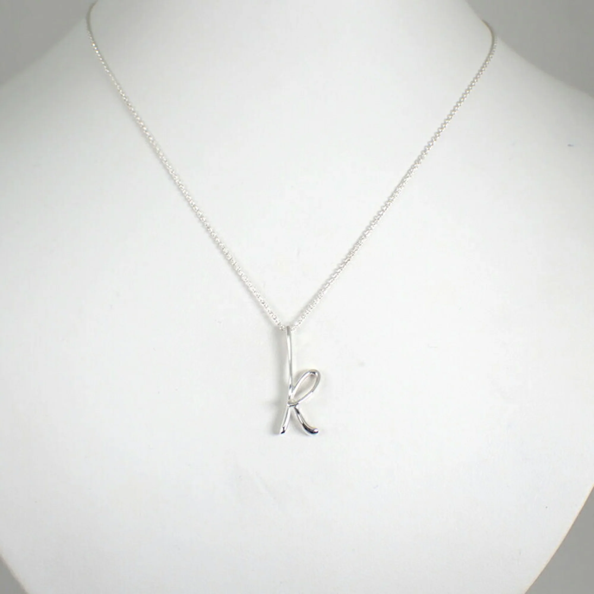 Initial K Pendant Necklace Sterling Silver - Image 3