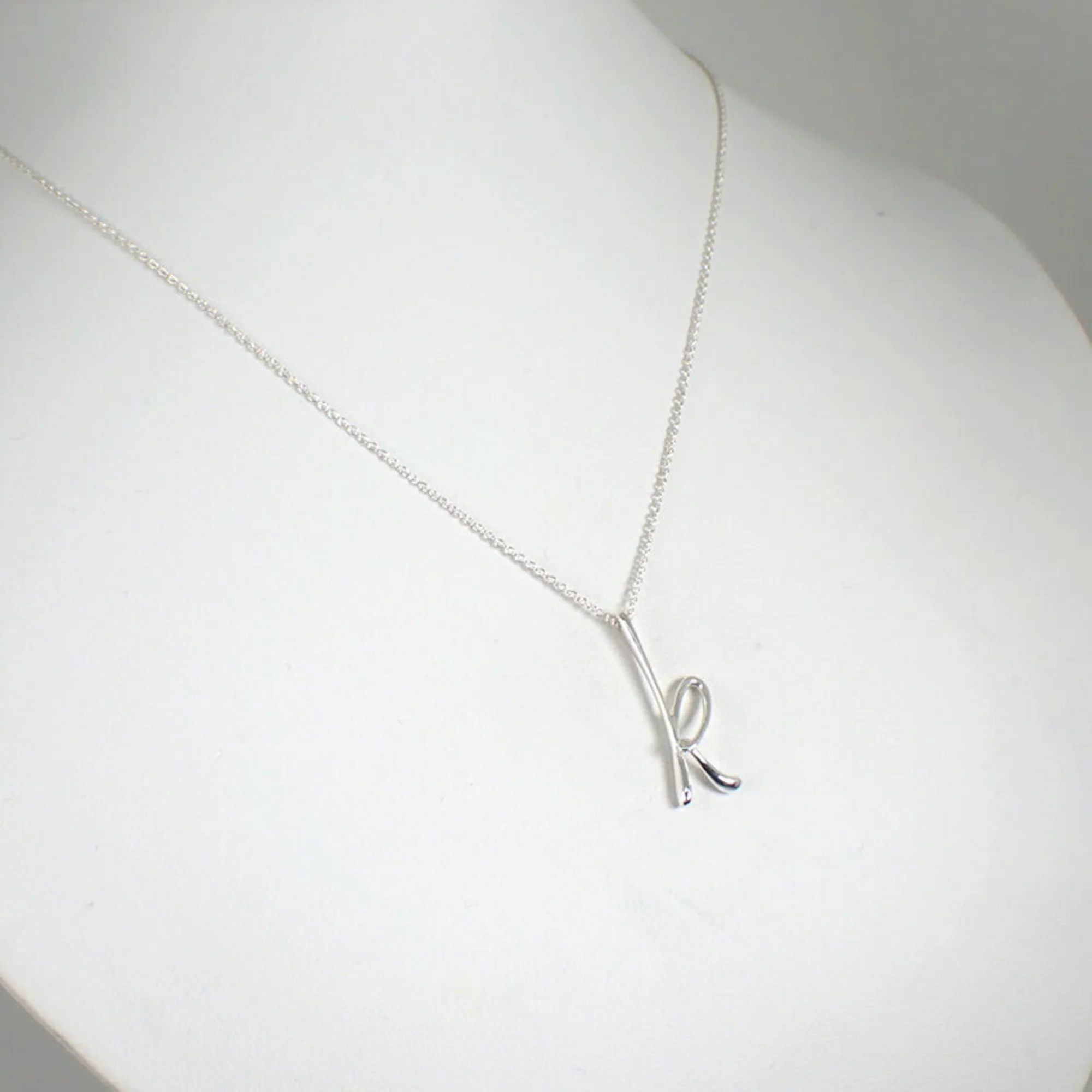 Initial K Pendant Necklace Sterling Silver - Image 4