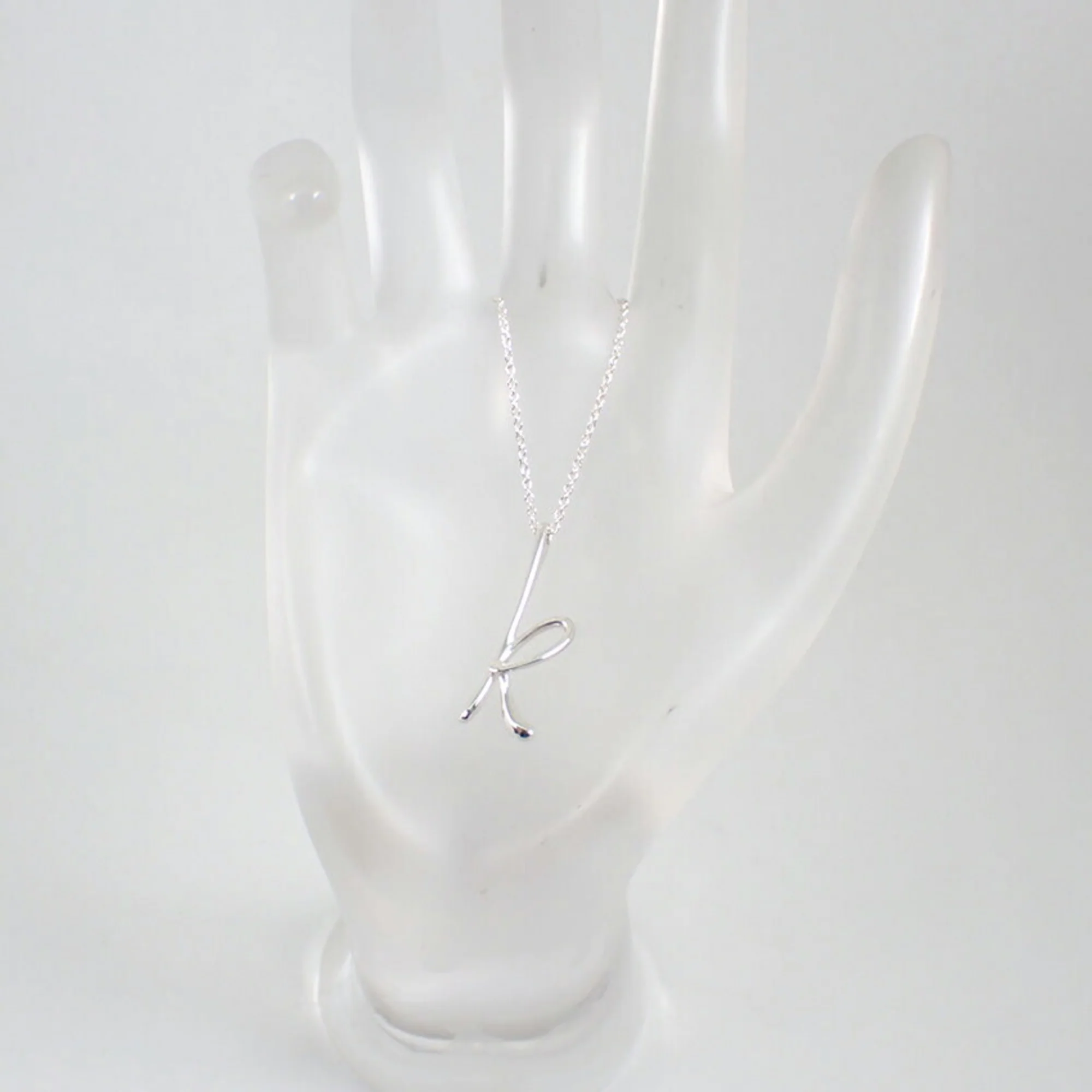 Initial K Pendant Necklace Sterling Silver - Image 9
