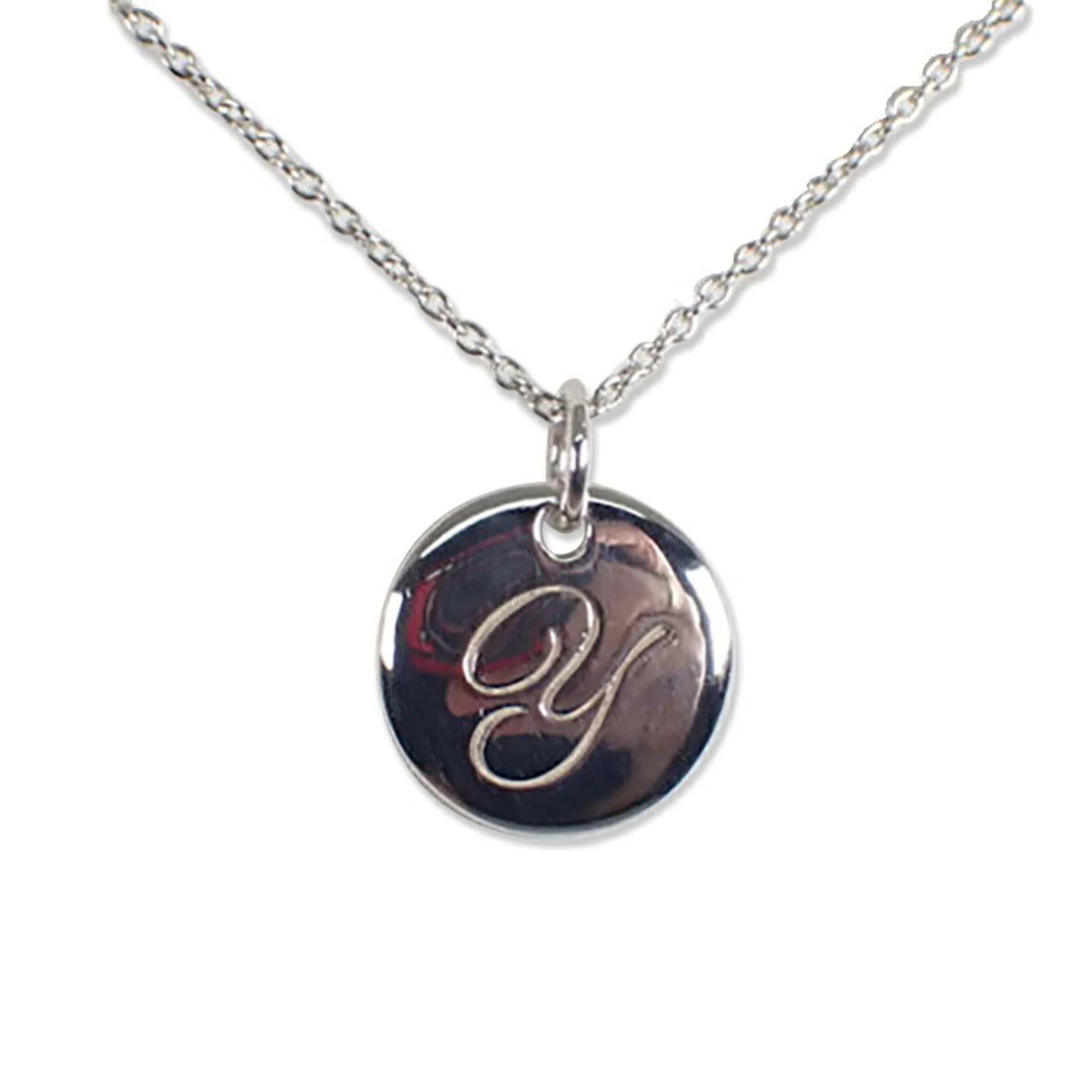 Initial Y Pendant Necklace Sterling Silver