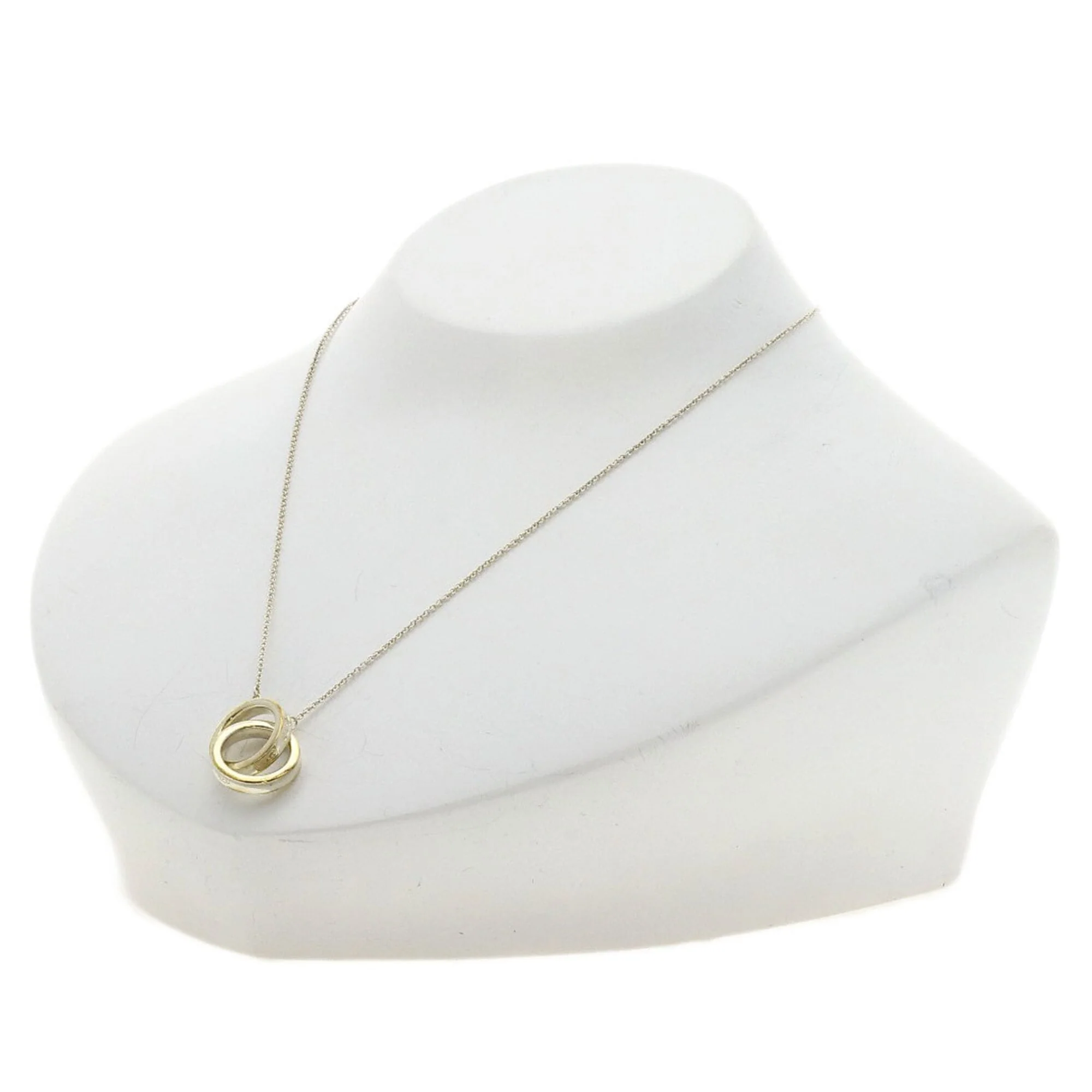 Interlocking Circle Pendant Necklace Sterling Silver - Image 4