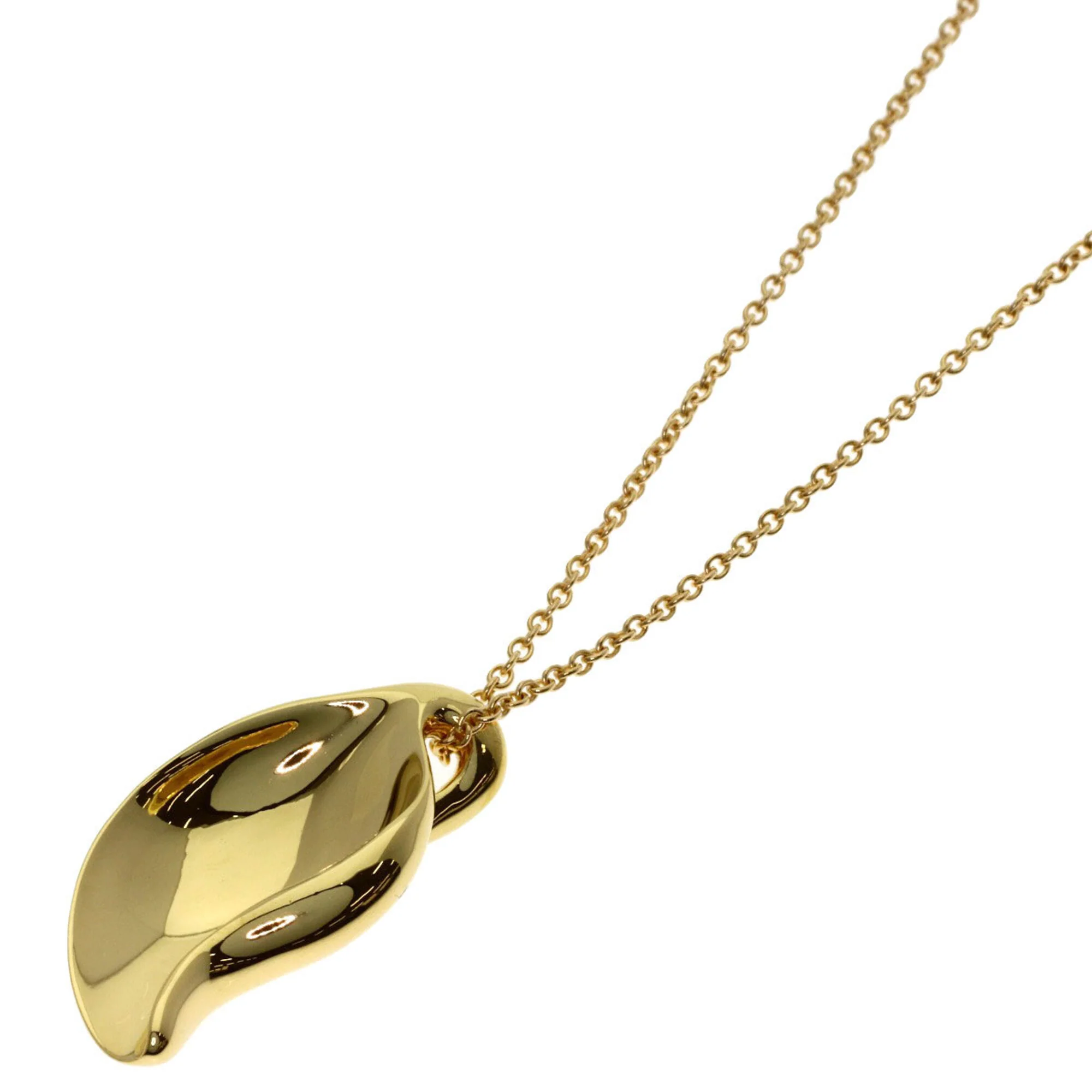 Leaf Pendant Necklace 18K Yellow Gold