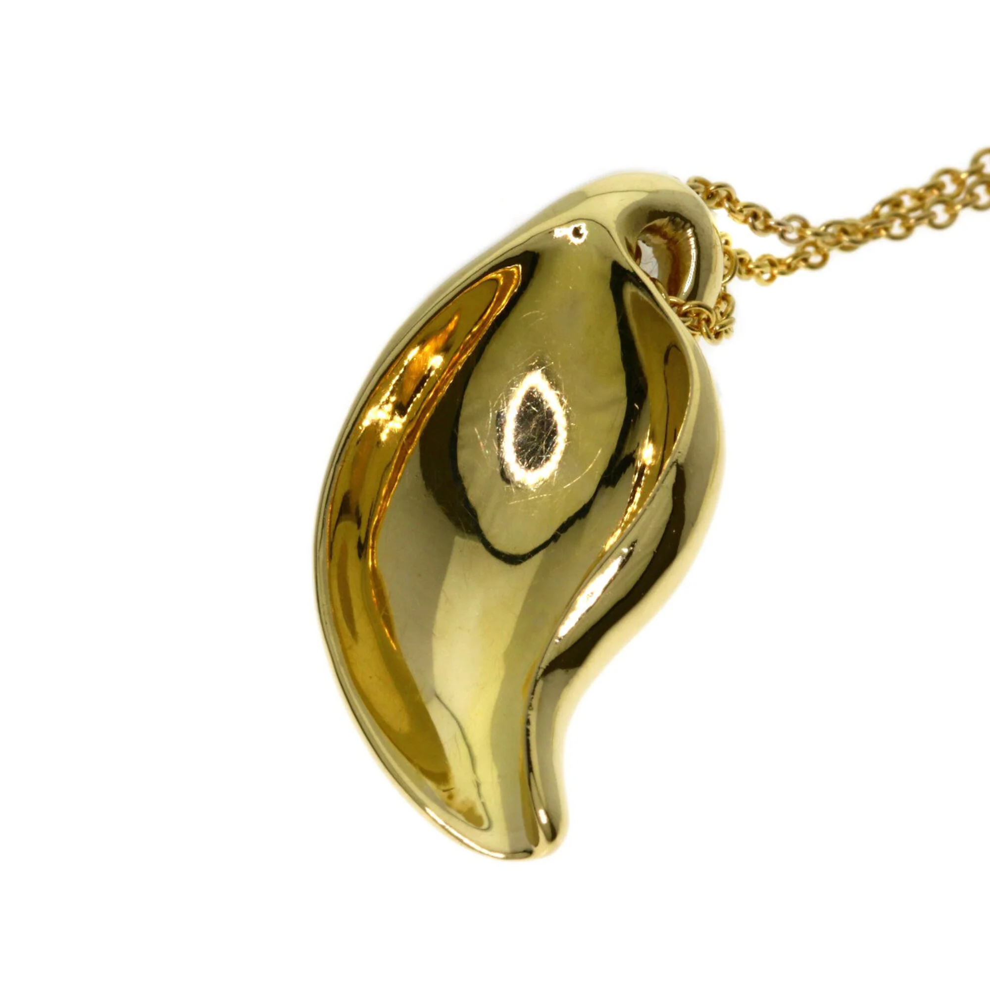 Leaf Pendant Necklace 18K Yellow Gold - Image 5