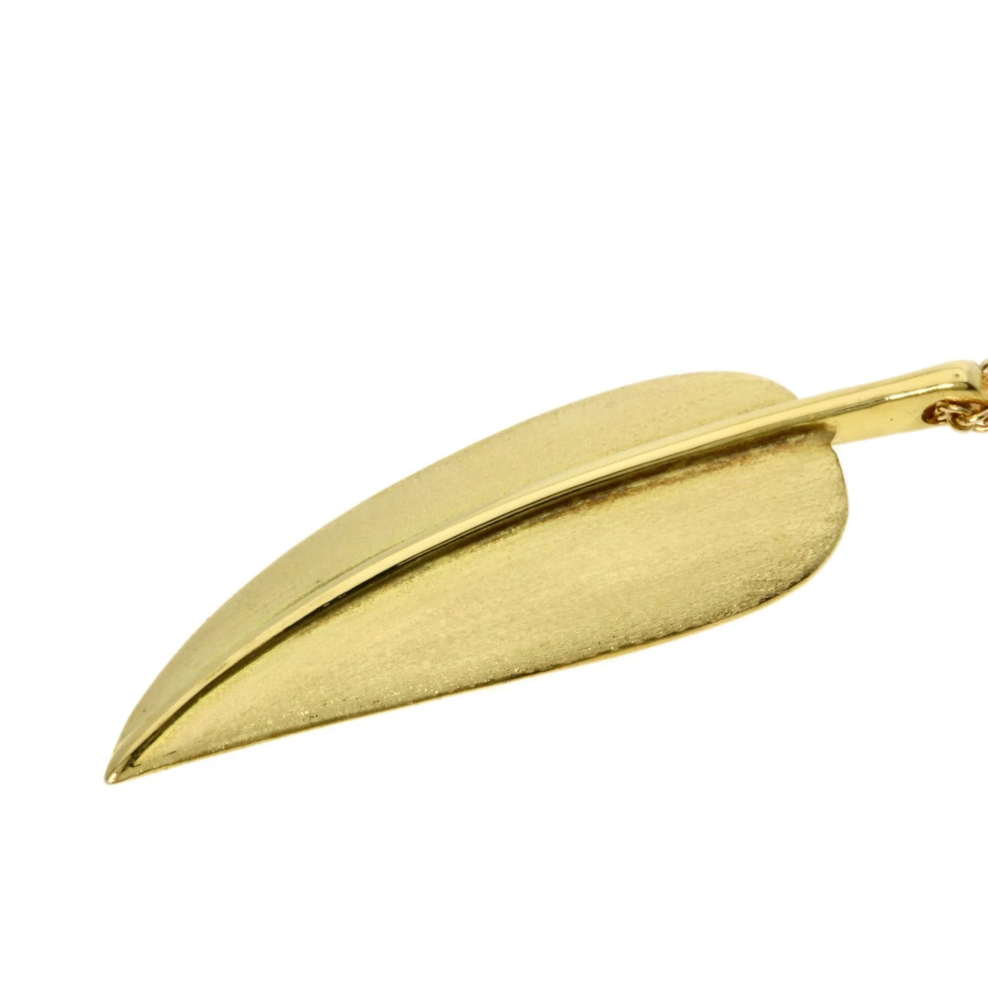 Leaf Pendant Necklace 18K Yellow Gold - Image 7