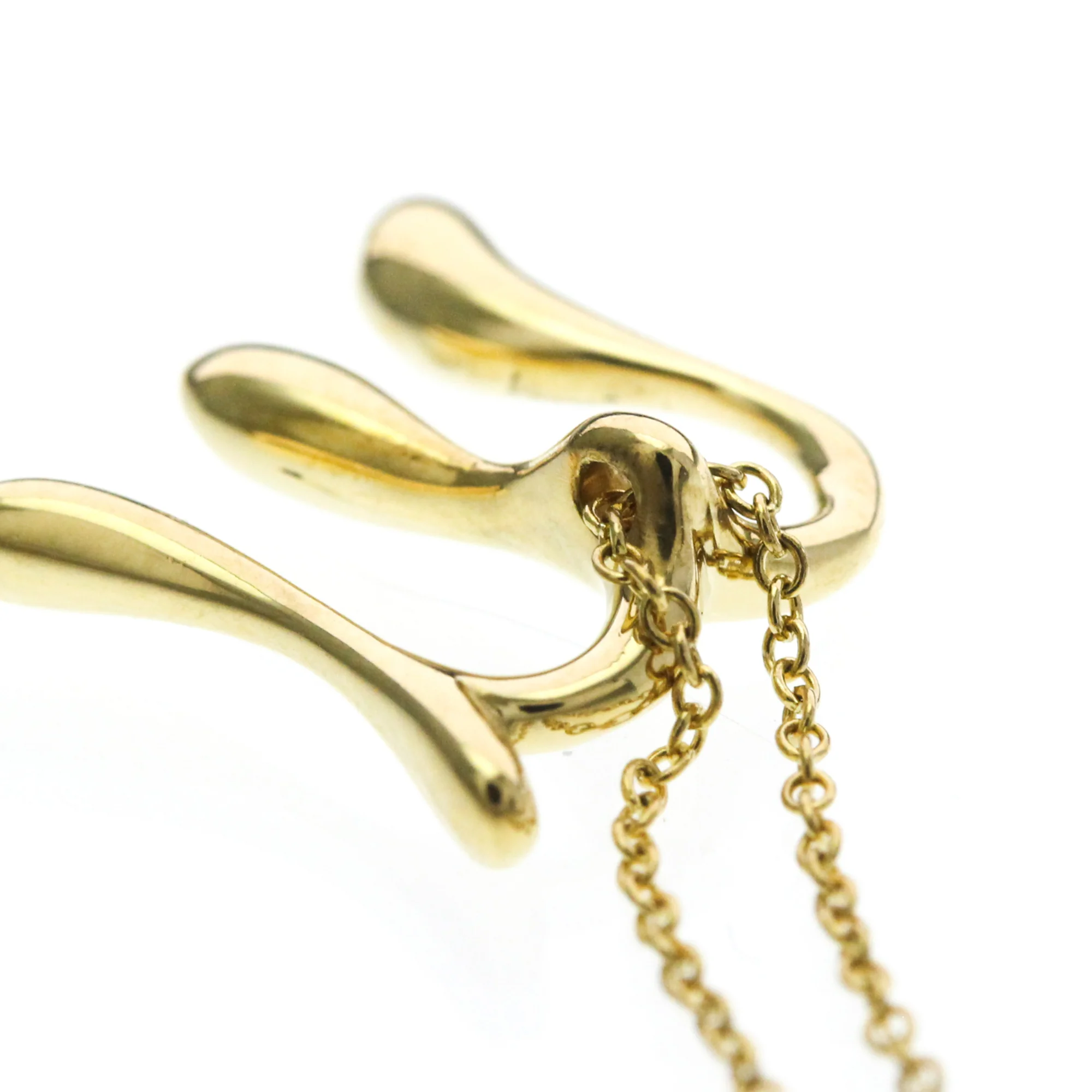 Letter M Pendant Necklace 18K Yellow Gold - Image 7
