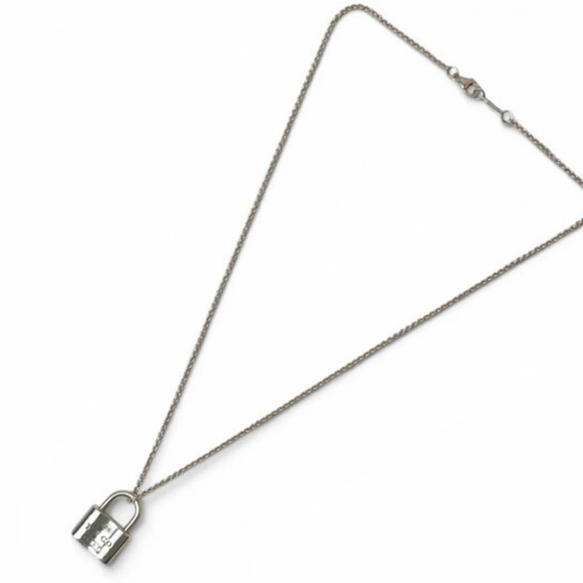 Lock Charm Pendant Necklace Sterling Silver - Image 3