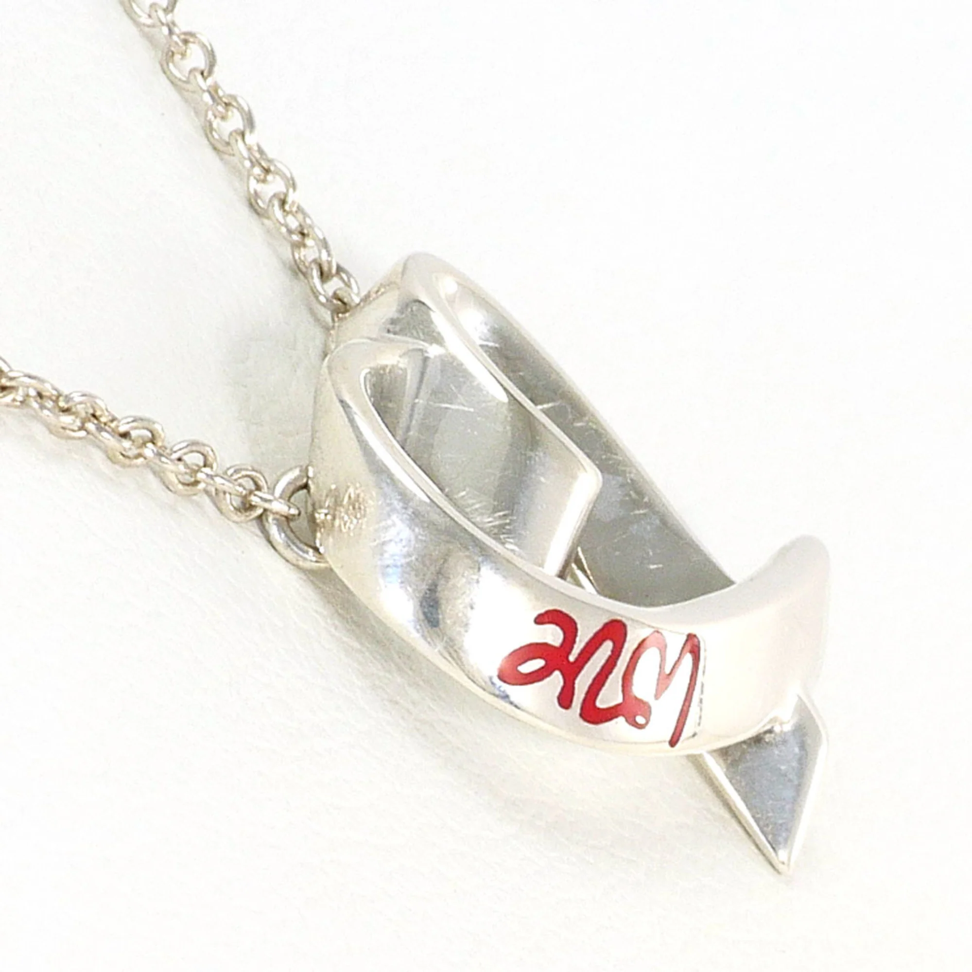Loving Heart Pendant Necklace Enamel and Sterling Silver - Image 2