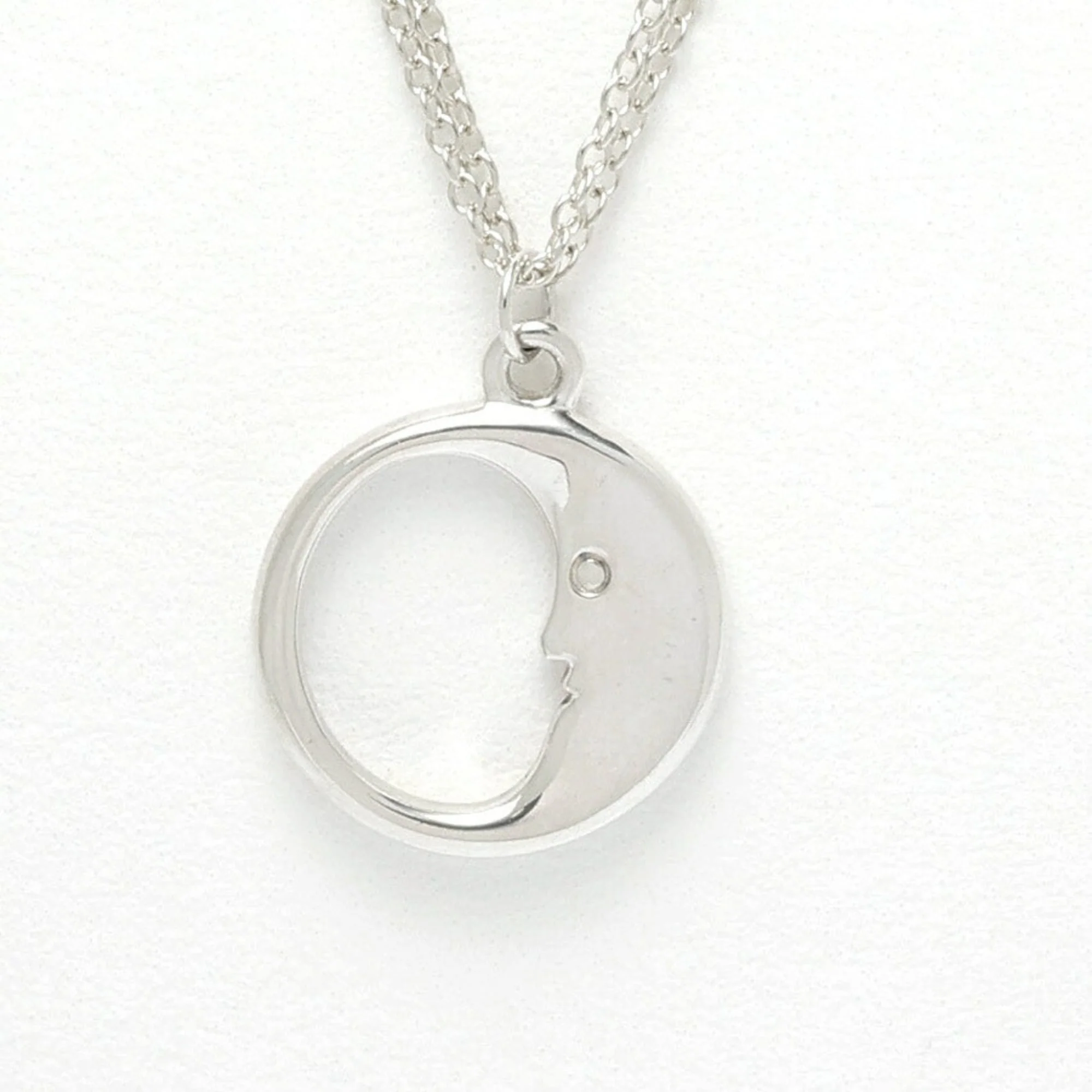 Man in the Moon Pendant Necklace Sterling Silver - Image 3