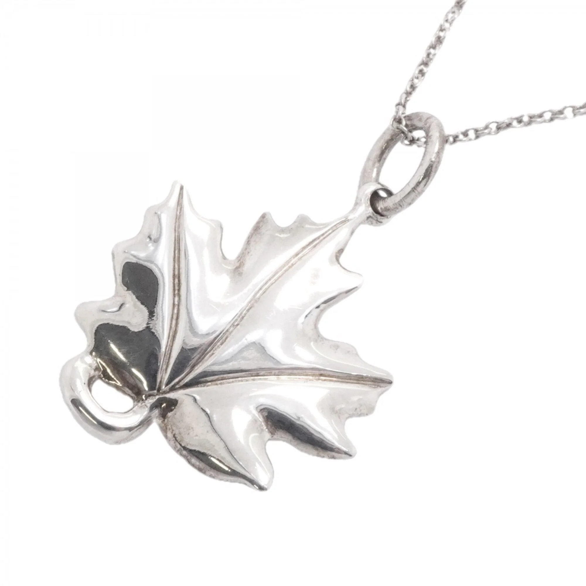 Maple Leaf Pendant Necklace Sterling Silver